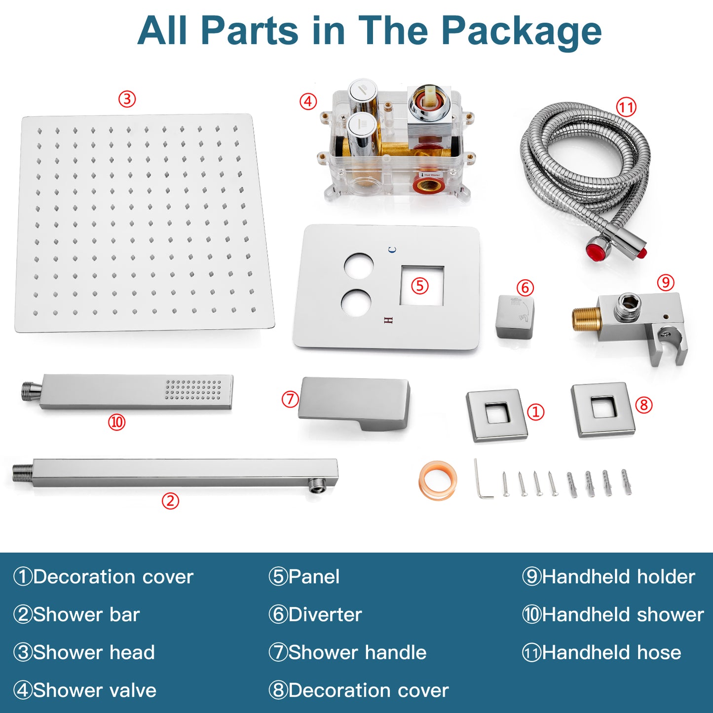 
                  
                    Midanya Rain Shower System with Push Button Diverter Bathroom Luxury Shower Faucets Sets Complete, Handheld Shower Head and 12 Inch Shower Head with Rough-in Valve Trim Kits
                  
                