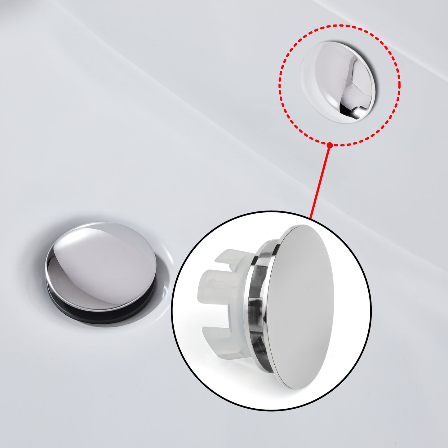 
                  
                    Midanya Sink Basin Overflow Trim Ring, Bathroom Vanity Vessel Sink Overflow Cover Basin Trim Brass Insert in Hole Round Caps, Sink Overflow Ring, Pack of 2
                  
                