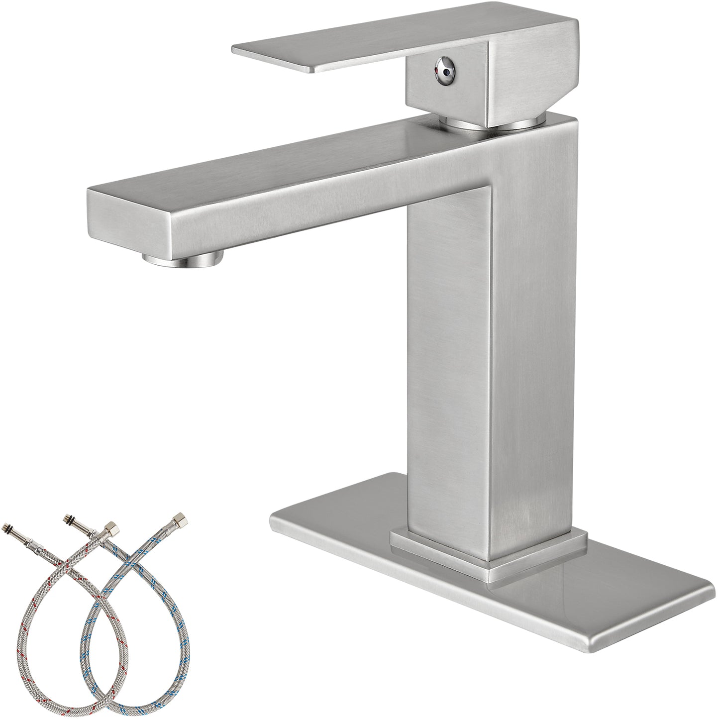 
                  
                    Midanya Bathroom Sink Faucet 1 Hole Single Handle Deck Mount Lavatory Mixer Tap with Cover Plate One Lever Stainless Steel SUS304 Commercial
                  
                