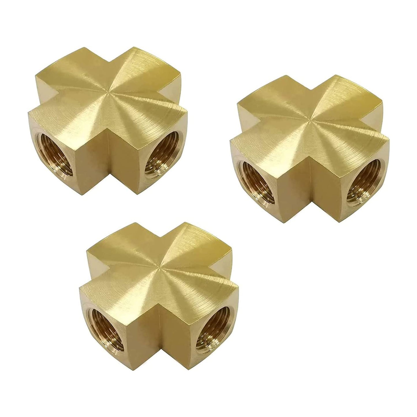 
                  
                    1/4 x 1/4 x 1/4 x 1/4 Inch NPT Female Thread Cross Pipe Fitting Barstock Cross 4 Way Connector Brass Pipe Fittings
                  
                