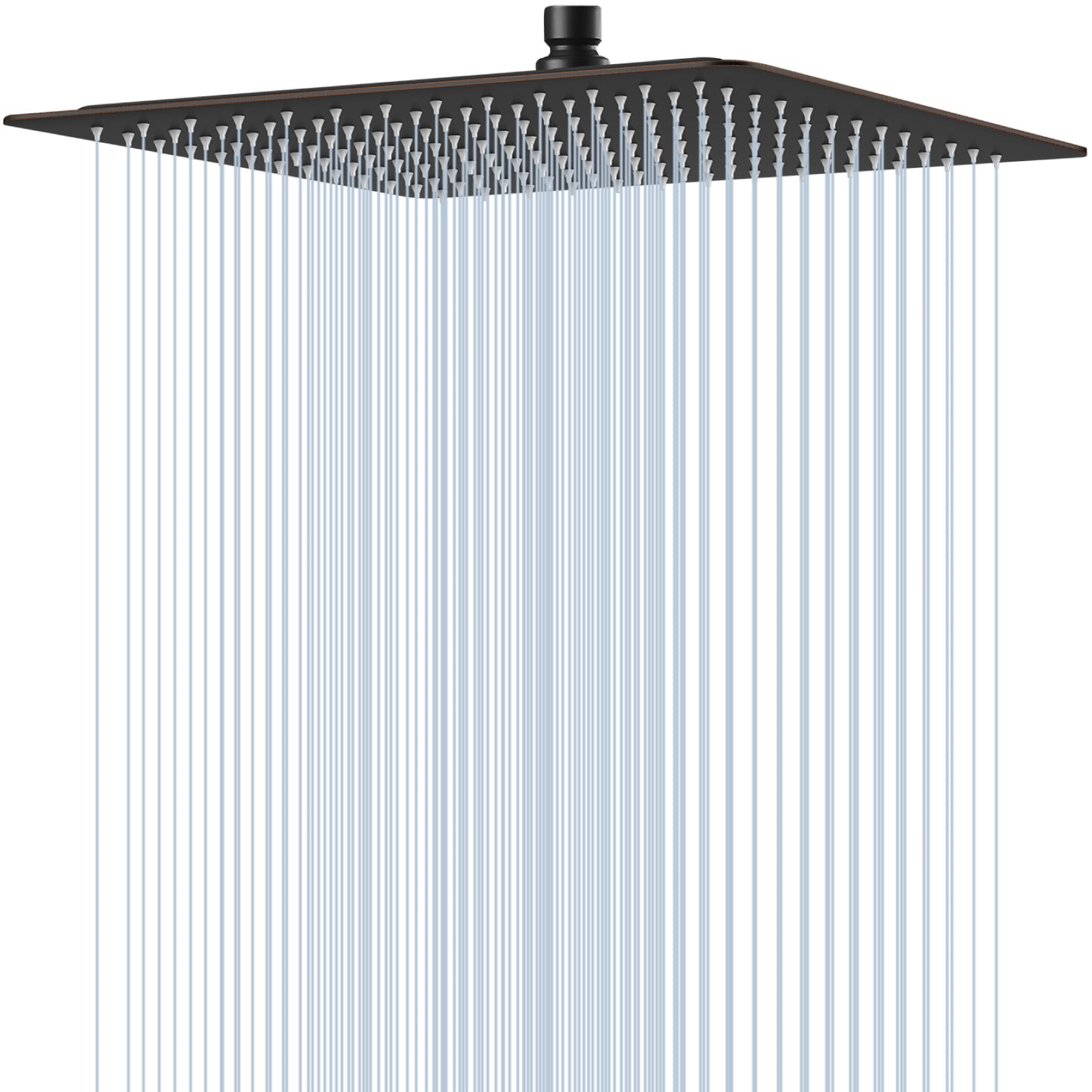 Midanya 16 Inch Rain Shower Head 16'' HIGH PRESSURE Square Stainless Steel 1/16" Ultra Thin Rain Large Showerhead Waterfall Full Body Coverage with Silicone Nozzle Swivel Connector