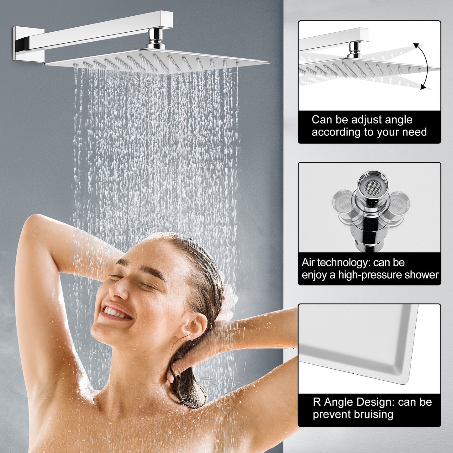 
                  
                    Midanya Bathroom Shower System 10 Inch Rainfall Shower Head with Handheld Spary Wall Mount Tub Spout Combo Set Rough-in Valve 3 Function Mixer Shower Faucet Luxury
                  
                