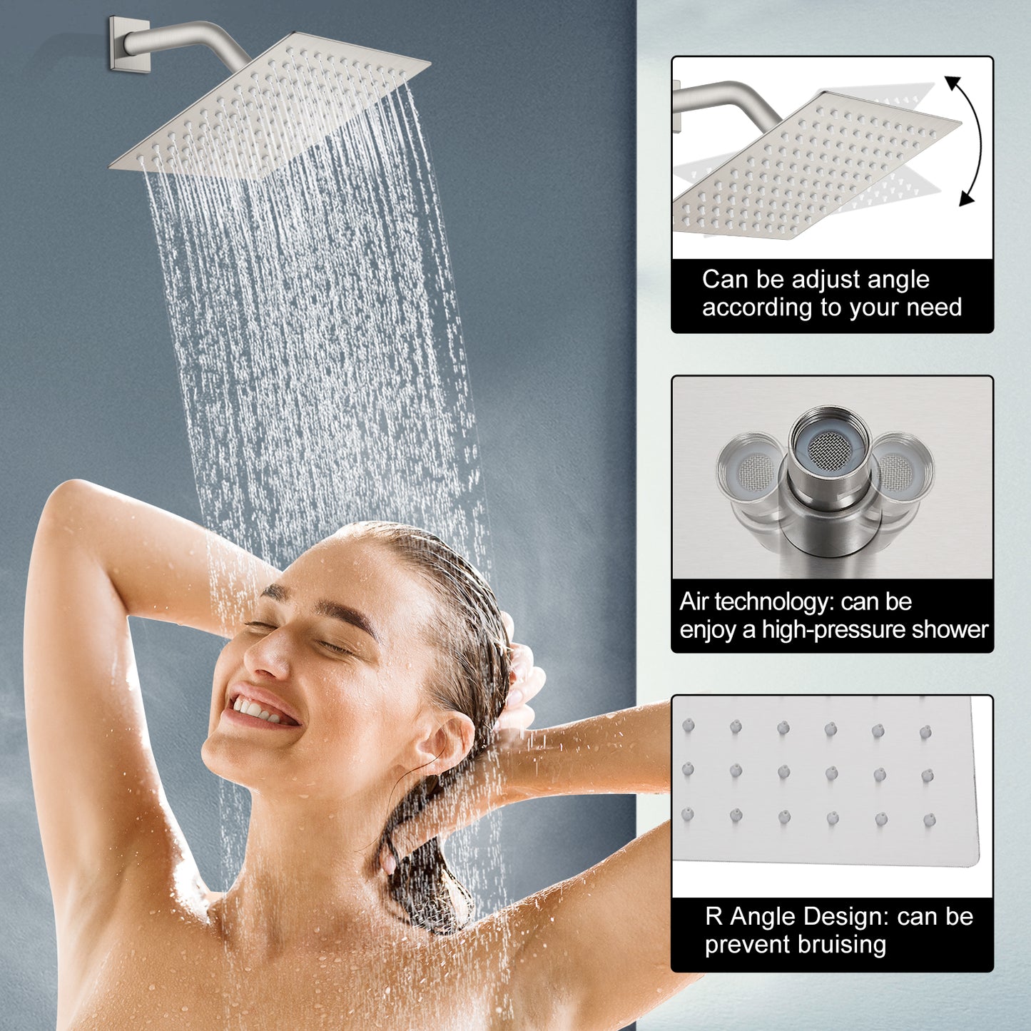 
                  
                    Midanya Tub and Shower Faucet Set Shower System with 8-Inch Rain Shower Head and Waterfall Tub Faucet Wall Mount Shower Valve and Trim Kit Included
                  
                
