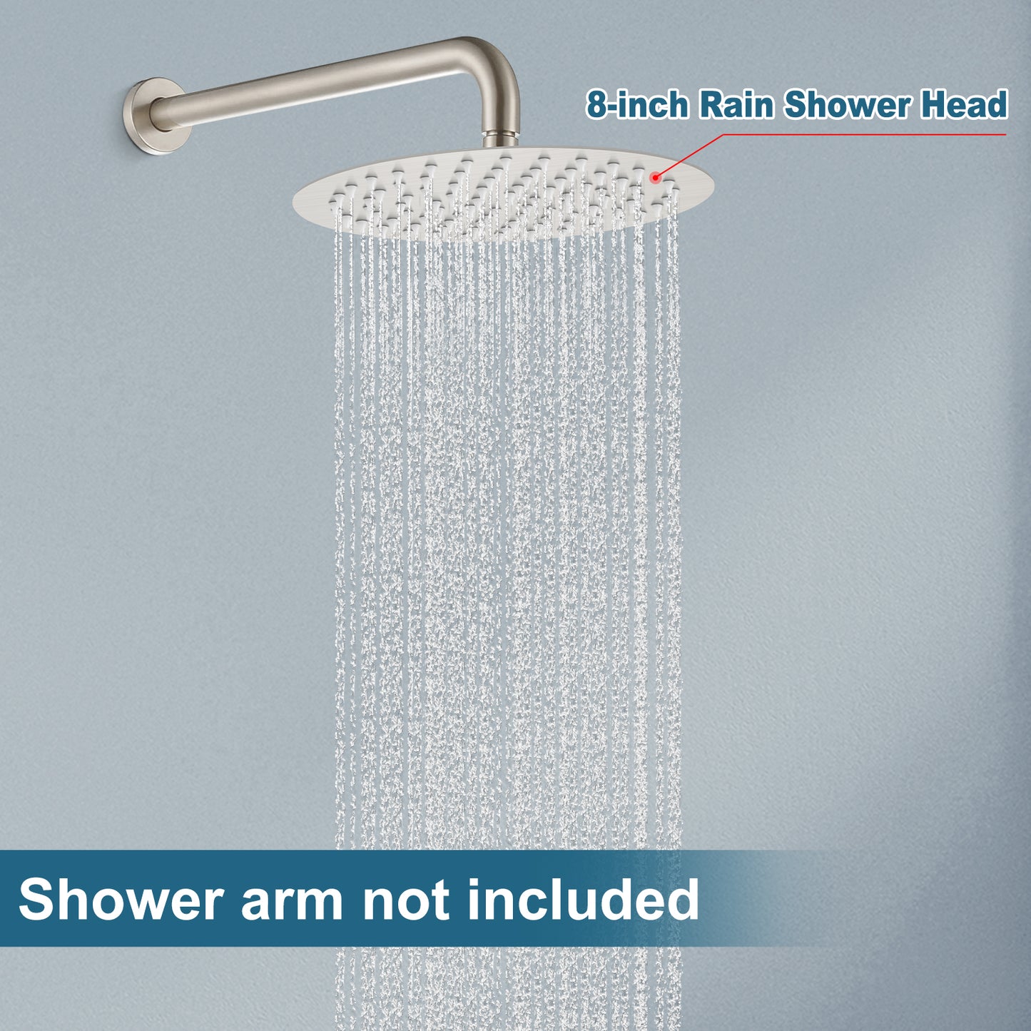 
                  
                    Midanya Round Rainfall Shower Head 8 Inch Stainless Steel Ultra Thin Design High Pressure
                  
                