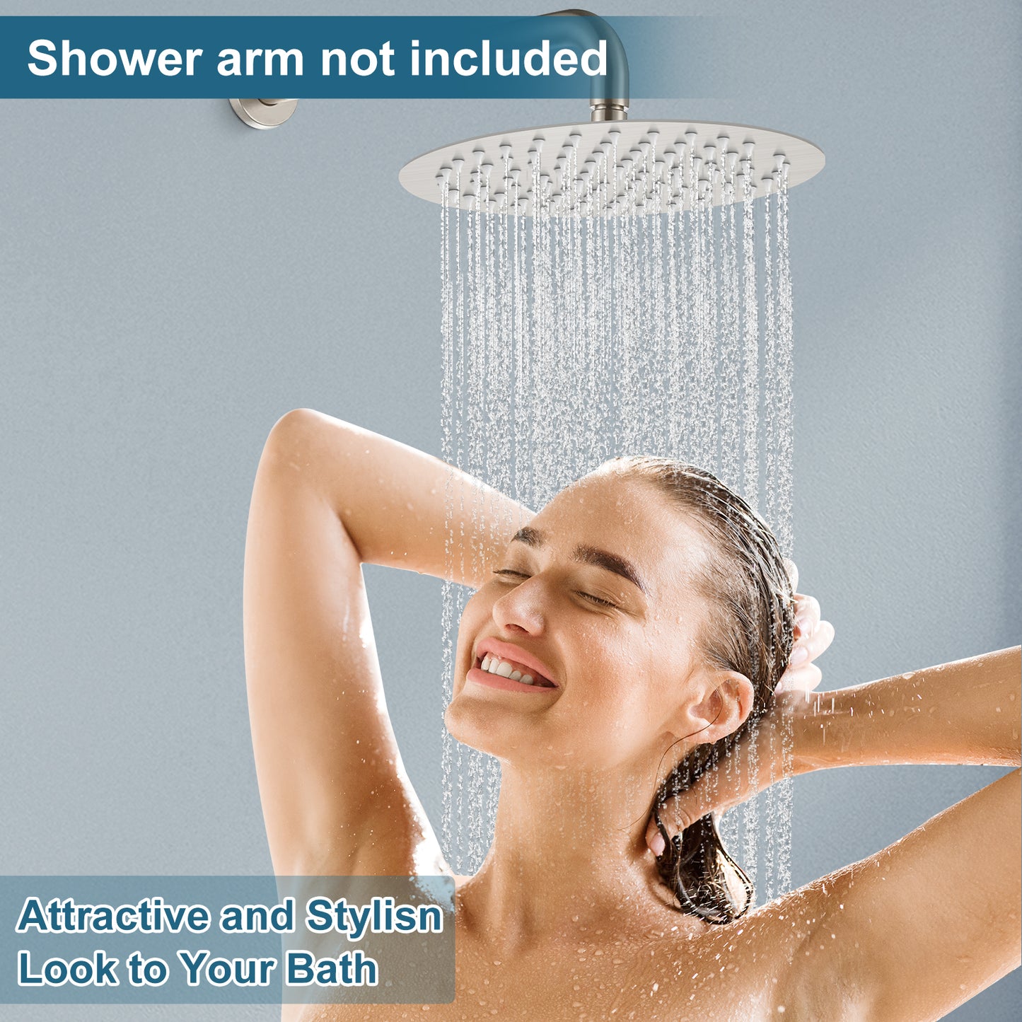 
                  
                    Midanya Round Rainfall Shower Head 12 Inch Stainless Steel Ultra Thin Design High Pressure
                  
                