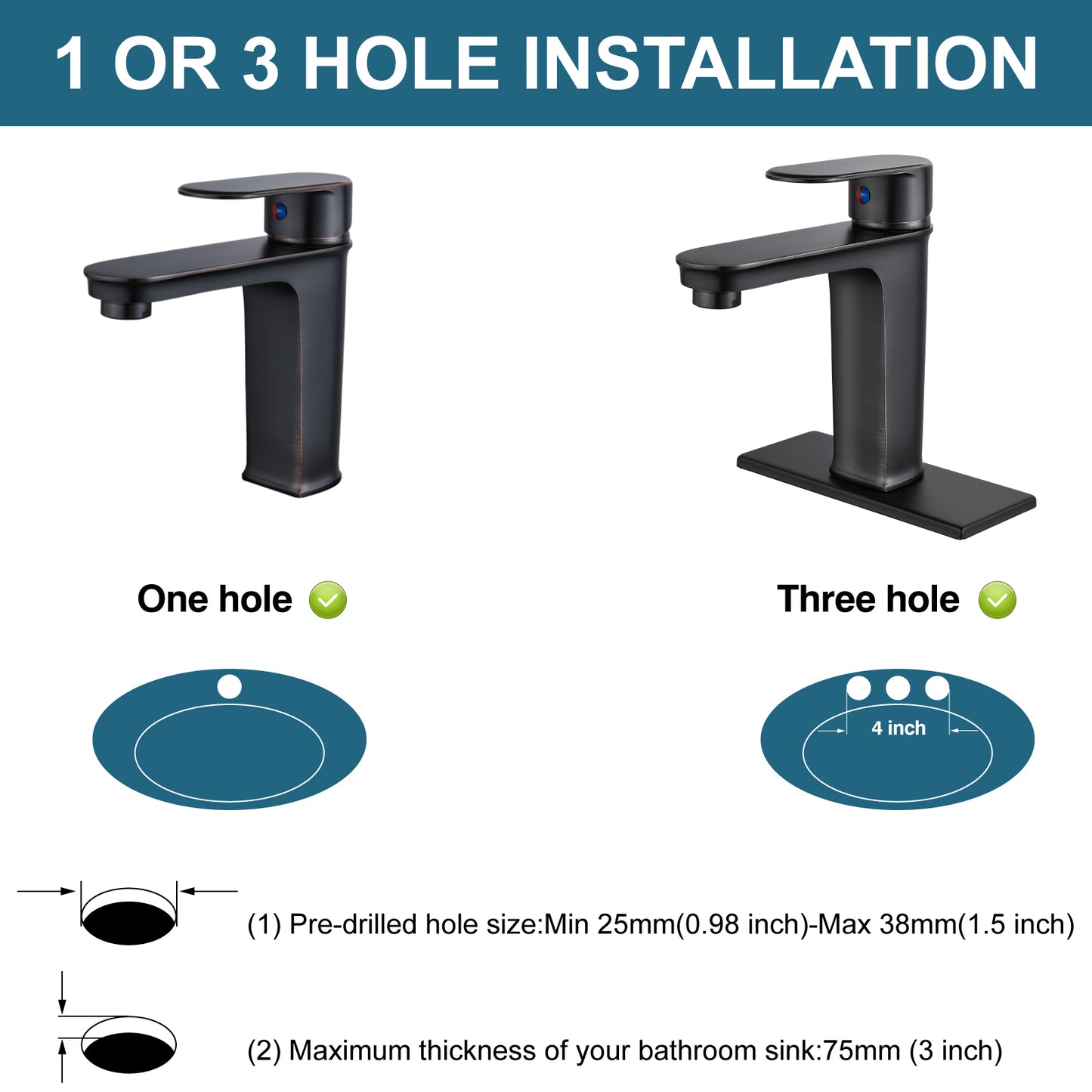 
                  
                    Midanya Bathroom Sink Faucet Single Handle Deck Mount Pop Up Drain with Overflow Included 1 Hole Lavatory Vanity Tap Drain Assembly Modern Commercial
                  
                