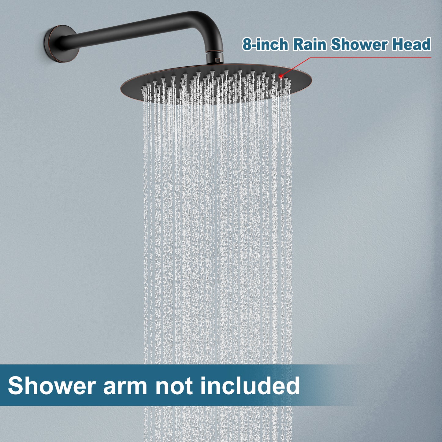 
                  
                    Midanya Round Rainfall Shower Head 8 Inch Stainless Steel Ultra Thin Design High Pressure
                  
                
