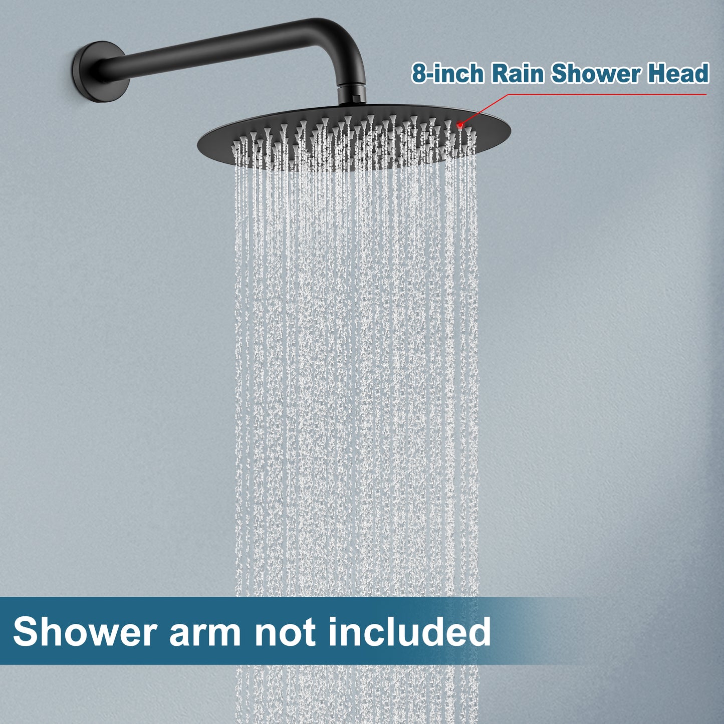
                  
                    Midanya Round Rainfall Shower Head 8 Inch Stainless Steel Ultra Thin Design High Pressure
                  
                