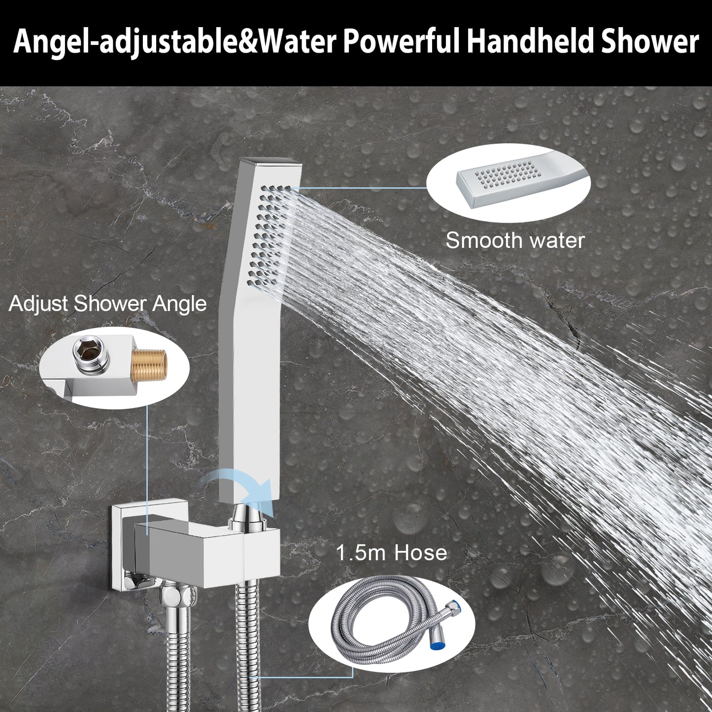 
                  
                    Midanya  Bathroom Shower System 8 Inch Rainfall Shower Head with Handheld Spary Wall Mount Tub Spout Combo Set Rough-in Valve 3 Function Mixer Shower Faucet Luxury
                  
                