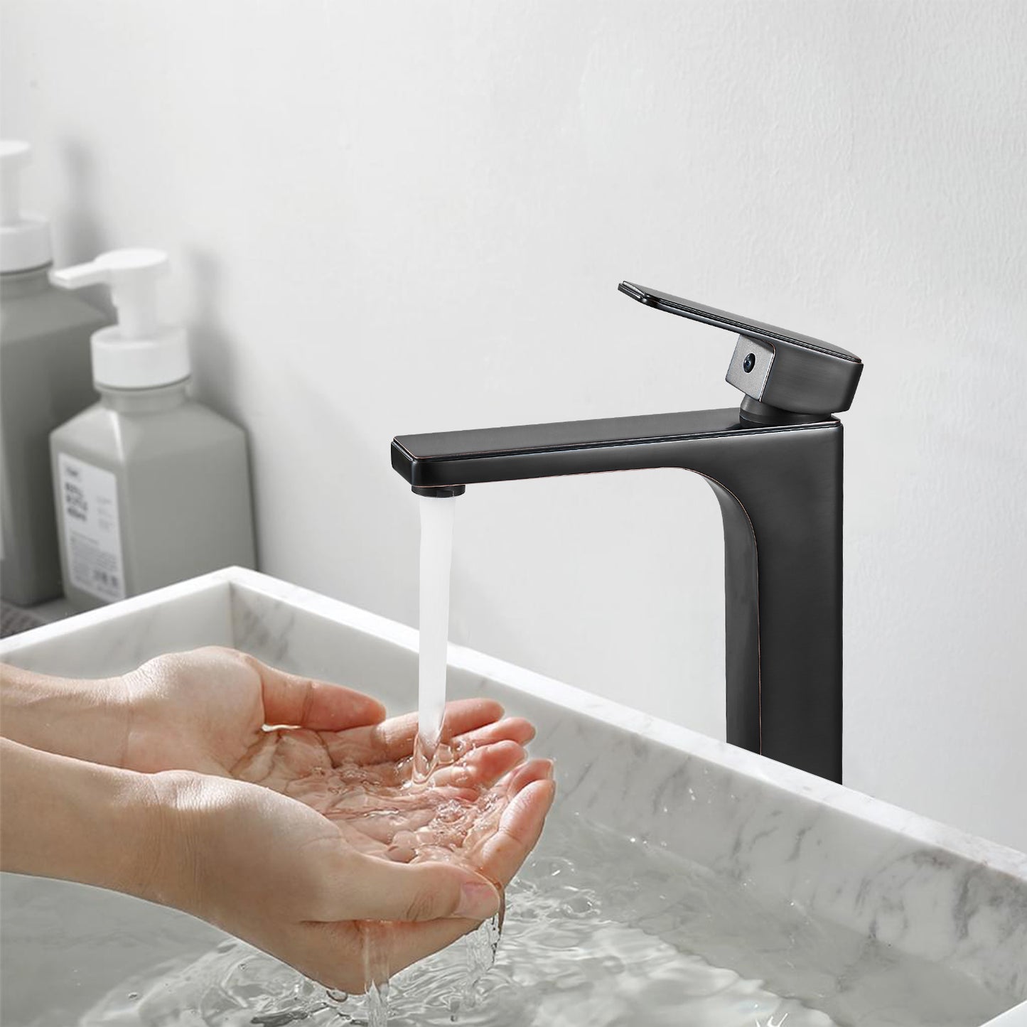 
                  
                    Bathroom Vessel Bowl Sink Faucet Tall Body Single Handle Lavatory Vanity Mixer Bar Tap with Pop Up Drain Tall Spout Single Hole Deck Mount Brass
                  
                