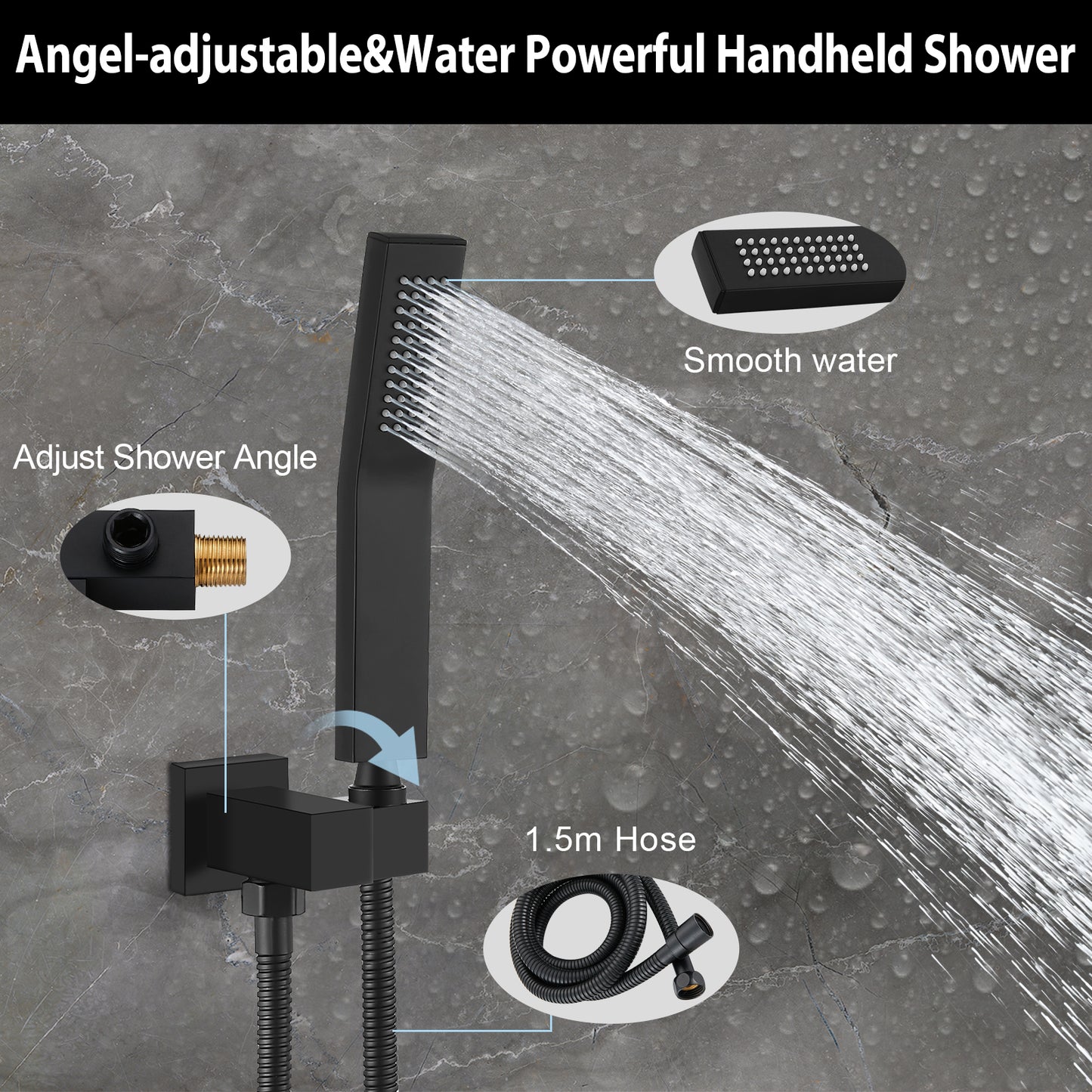 
                  
                    Midanya  Bathroom Shower System 8 Inch Rainfall Shower Head with Handheld Spary Wall Mount Tub Spout Combo Set Rough-in Valve 3 Function Mixer Shower Faucet Luxury
                  
                
