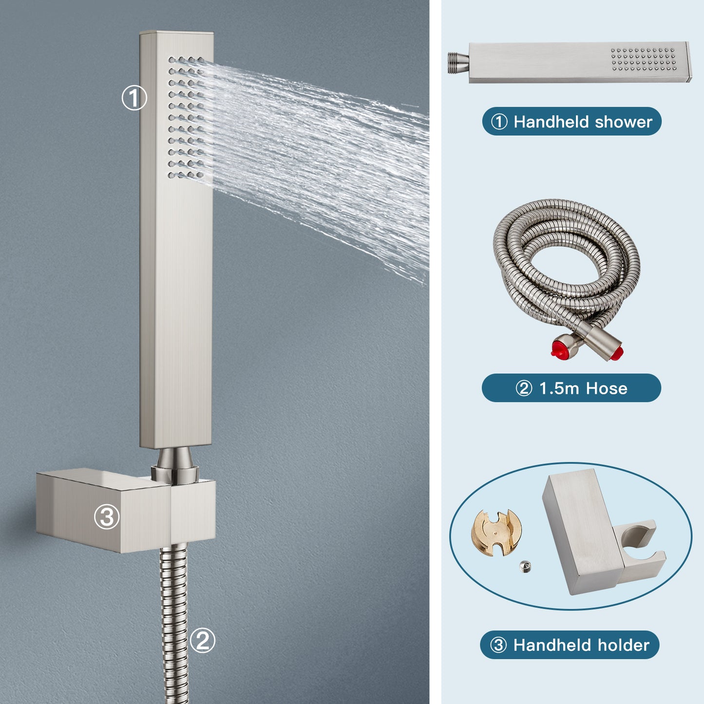 
                  
                    Midanya  Rain Shower System Wall Mount Shower Faucet Set 12 Inch Square High Pressure Showerhead with Hand Sprayer Rough-In Valve Body and Trim Included Mixer Shower Combo Set Bathroom
                  
                
