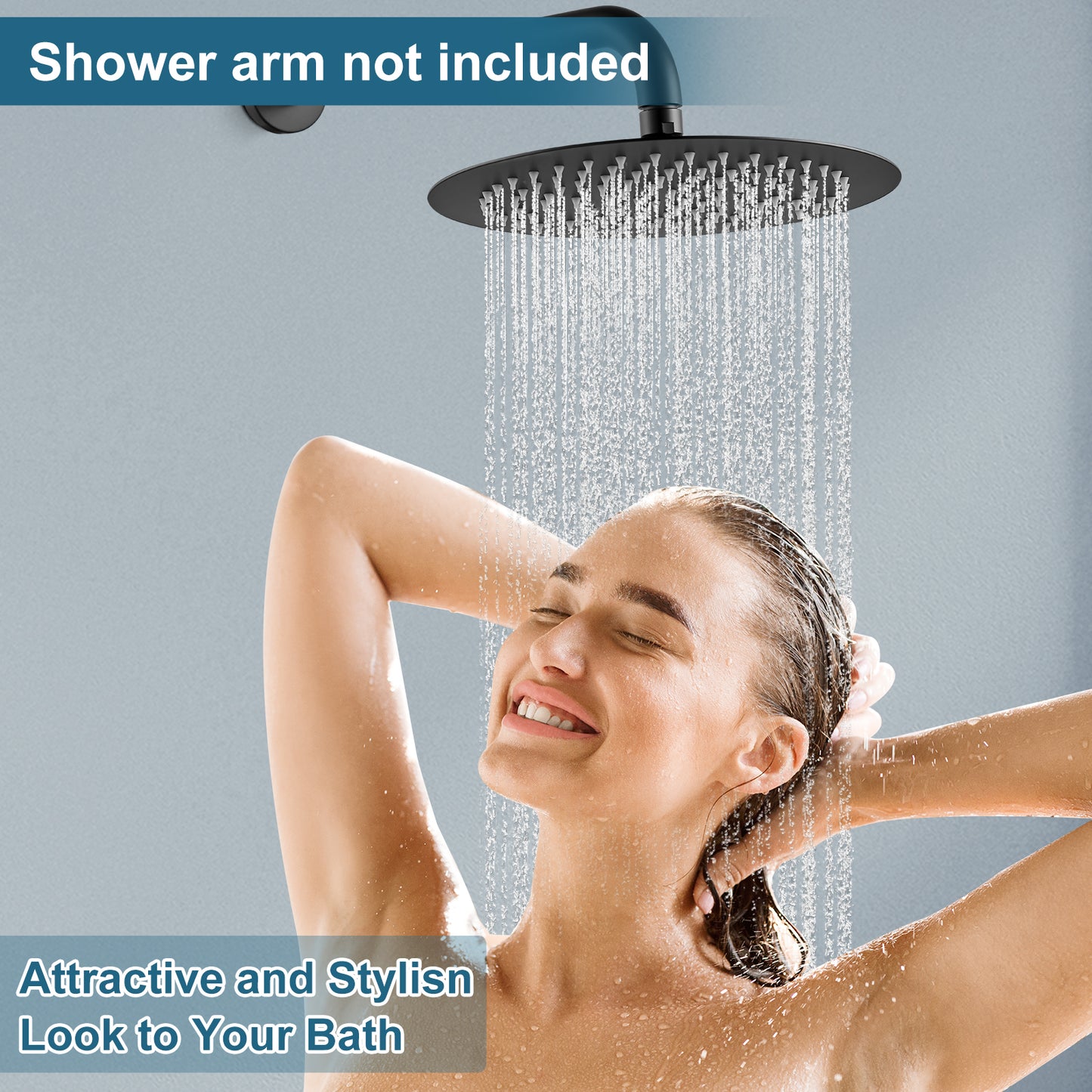 
                  
                    Midanya Round Rainfall Shower Head 12 Inch Stainless Steel Ultra Thin Design High Pressure
                  
                