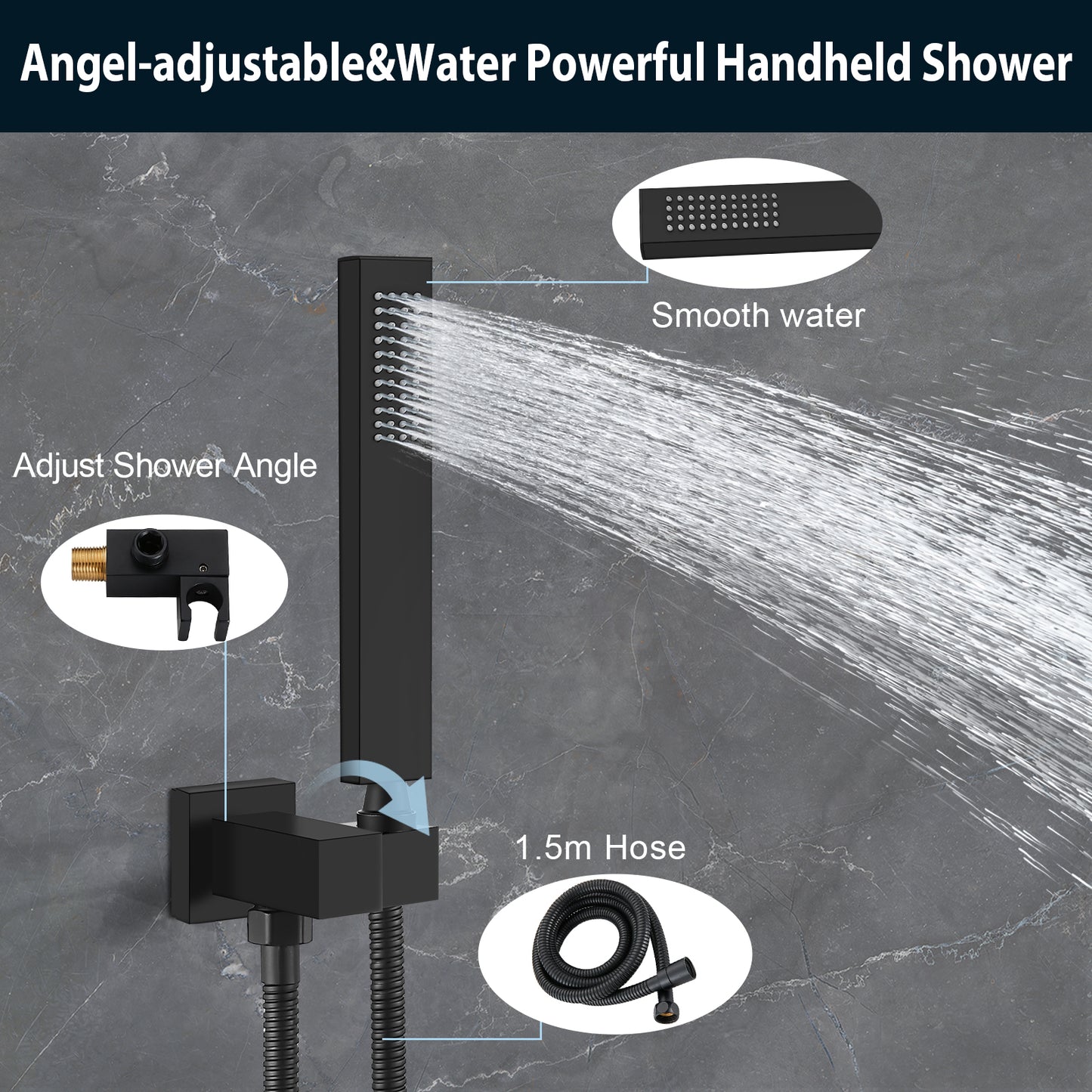 
                  
                    Midanya Bathroom Shower System 10 Inch Rainfall Shower Head with Handheld Spary Wall Mount Tub Spout Combo Set Rough-in Valve 3 Function Mixer Shower Faucet Luxury
                  
                
