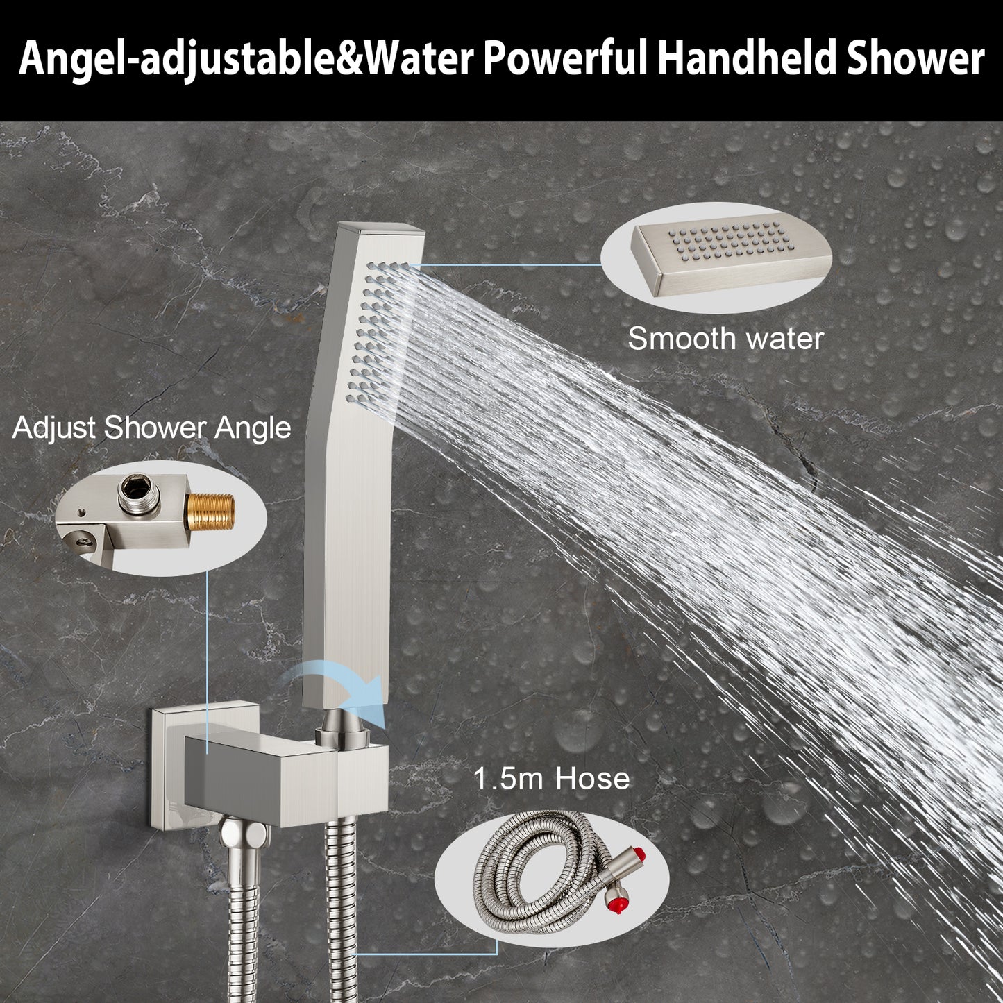 
                  
                    Midanya  Bathroom Shower System 8 Inch Rainfall Shower Head with Handheld Spary Wall Mount Tub Spout Combo Set Rough-in Valve 3 Function Mixer Shower Faucet Luxury
                  
                