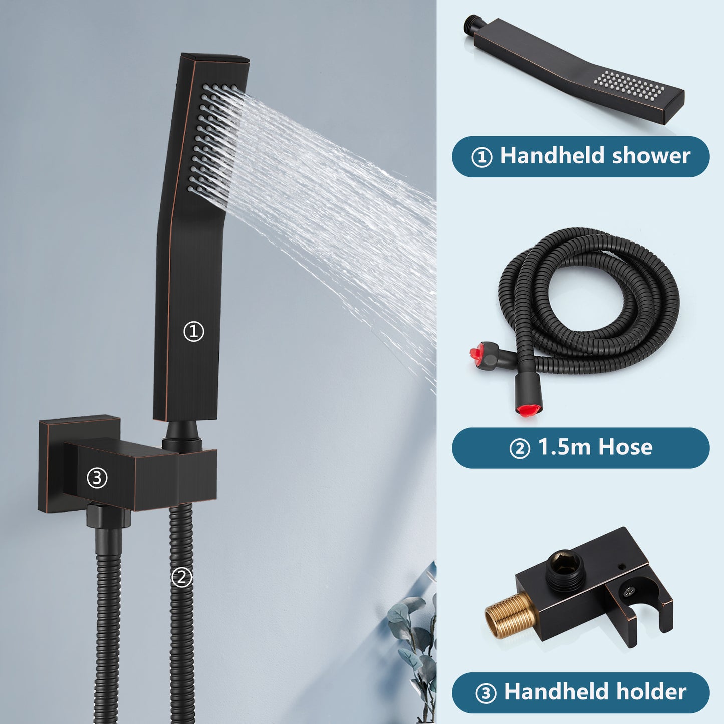 
                  
                    Midanya Rain Shower System Wall Mount Shower Faucet Set 8 Inch Square High Pressure Showerhead with Hand Sprayer Rough-In Valve Body and Trim Included Mixer Shower Combo Set Bathroom
                  
                