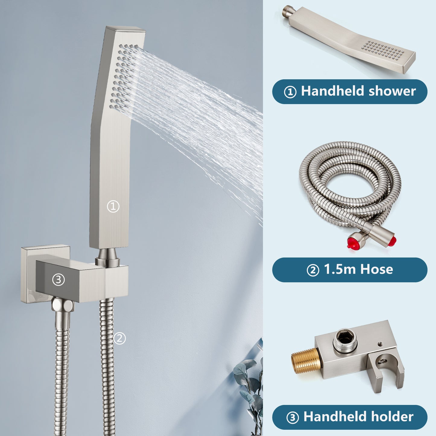
                  
                    Midanya Rain Shower System Wall Mount Shower Faucet Set 8 Inch Square High Pressure Showerhead with Hand Sprayer Rough-In Valve Body and Trim Included Mixer Shower Combo Set Bathroom
                  
                