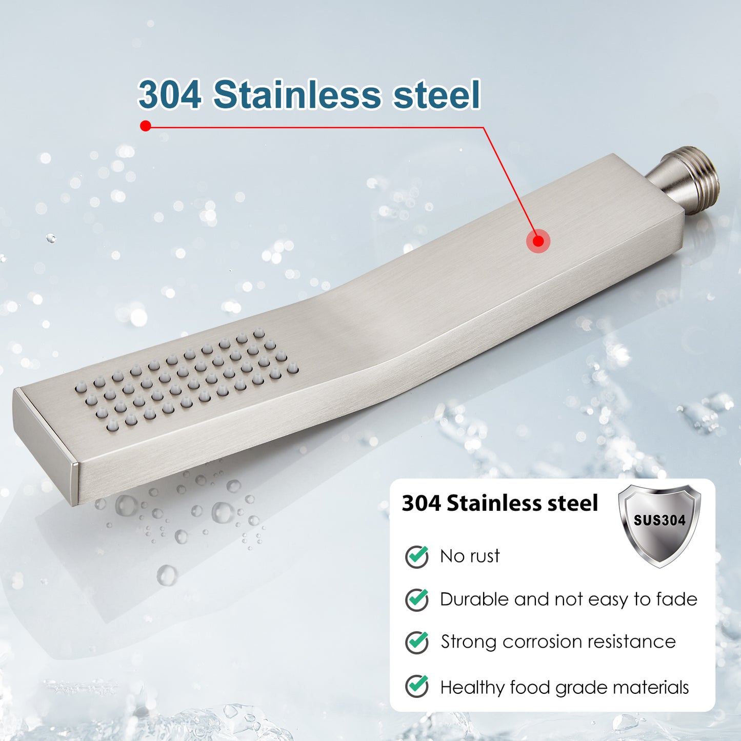 
                  
                    Midanya Bathroom Shower Handheld Spray Curved SUS304 Stainless Steel High Pressure Wall Mount with Wall Connector, Shower Holder and 60-inch Flexible Shower Hose Hand Shower Set
                  
                