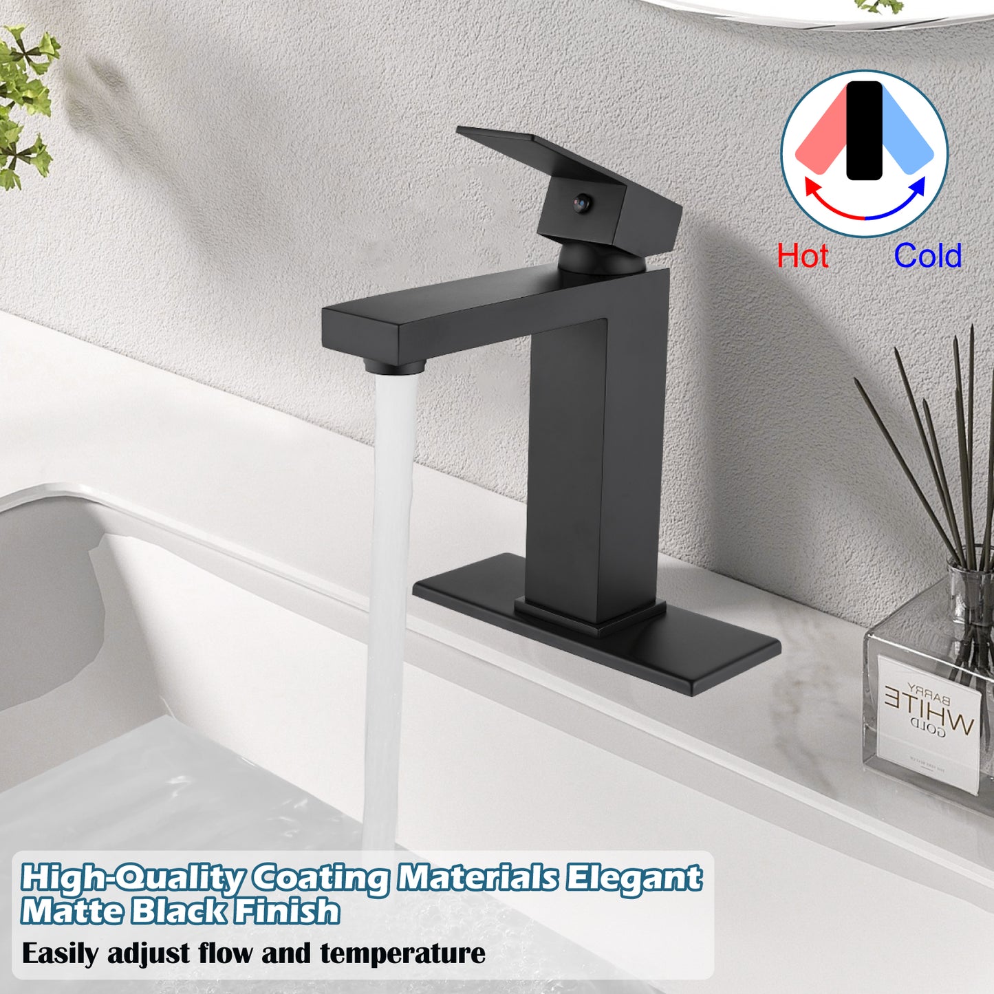 
                  
                    Midanya Bathroom Sink Faucet 1 Hole Single Handle Deck Mount Lavatory Mixer Tap with Cover Plate and Pop-up Drain One Lever Stainless Steel SUS304 Commercial
                  
                