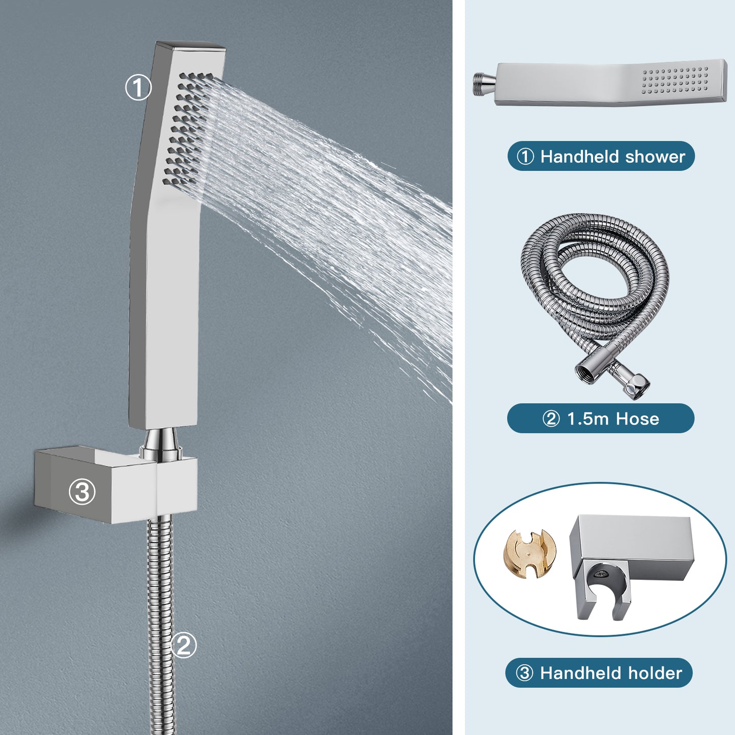 
                  
                    Midanya  Rain Shower System Wall Mount Shower Faucet Set 8 Inch Square High Pressure Showerhead with Hand Sprayer Rough-In Valve Body and Trim Included Mixer Shower Combo Set Bathroom
                  
                
