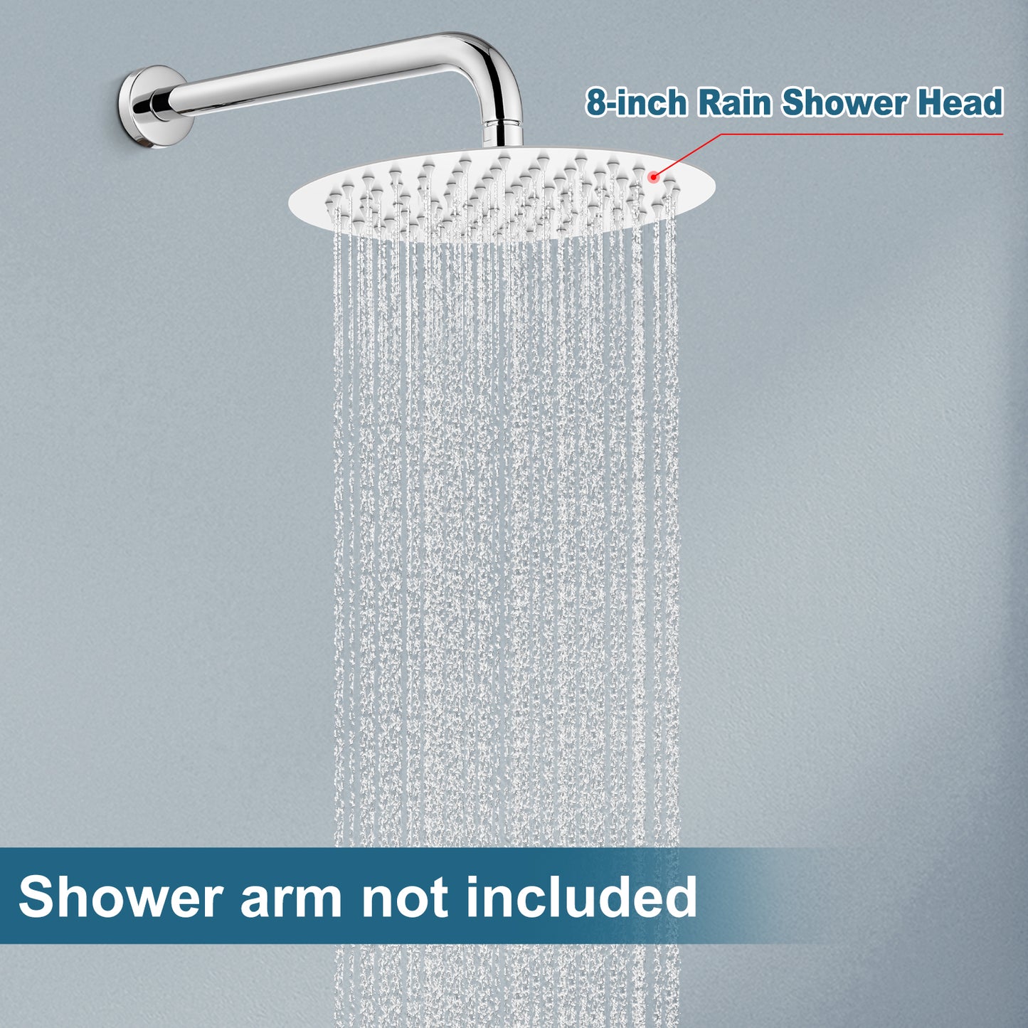 
                  
                    Midanya Round Rainfall Shower Head 8 Inch Stainless Steel Ultra Thin Design High Pressure
                  
                