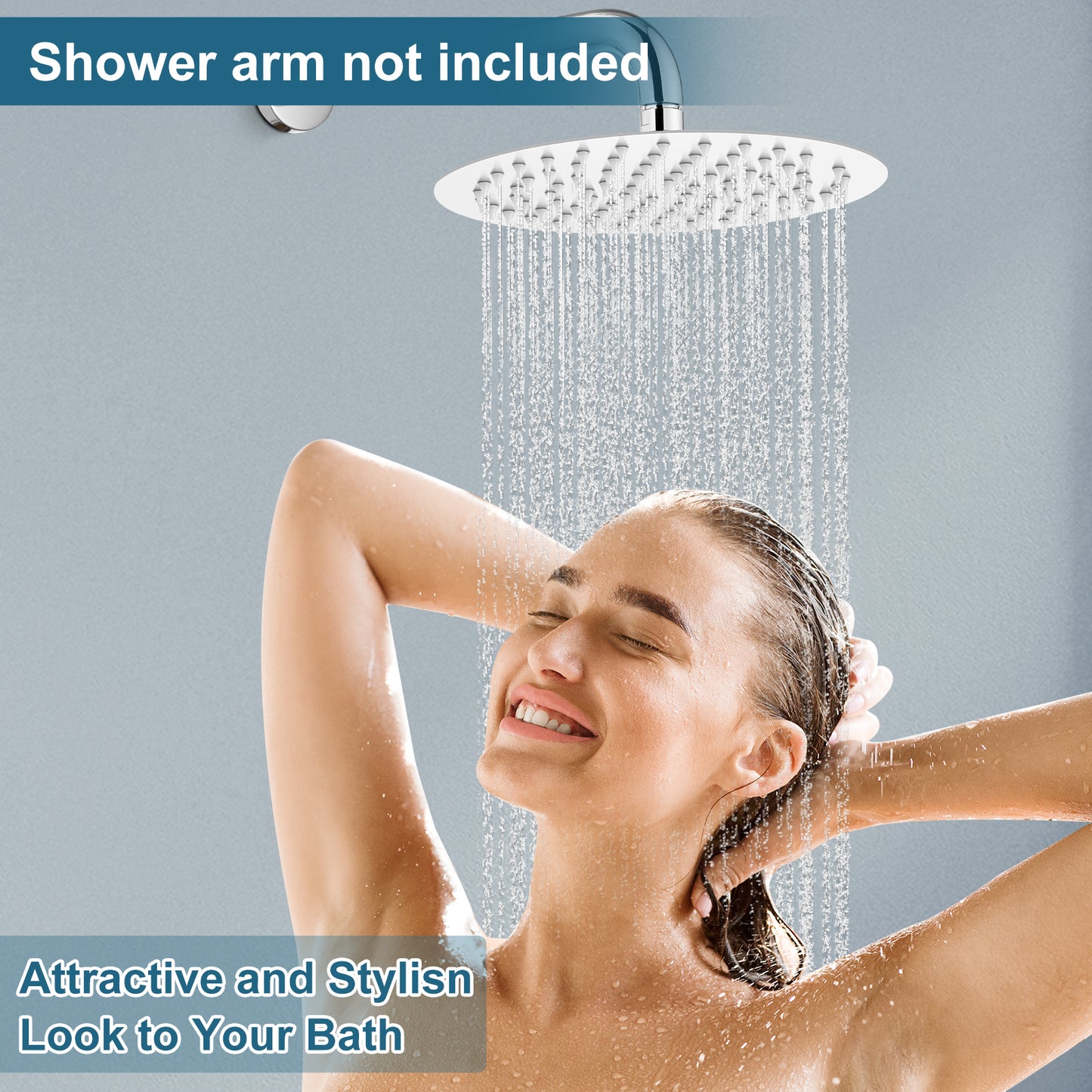 
                  
                    Midanya Round Rainfall Shower Head 12 Inch Stainless Steel Ultra Thin Design High Pressure
                  
                