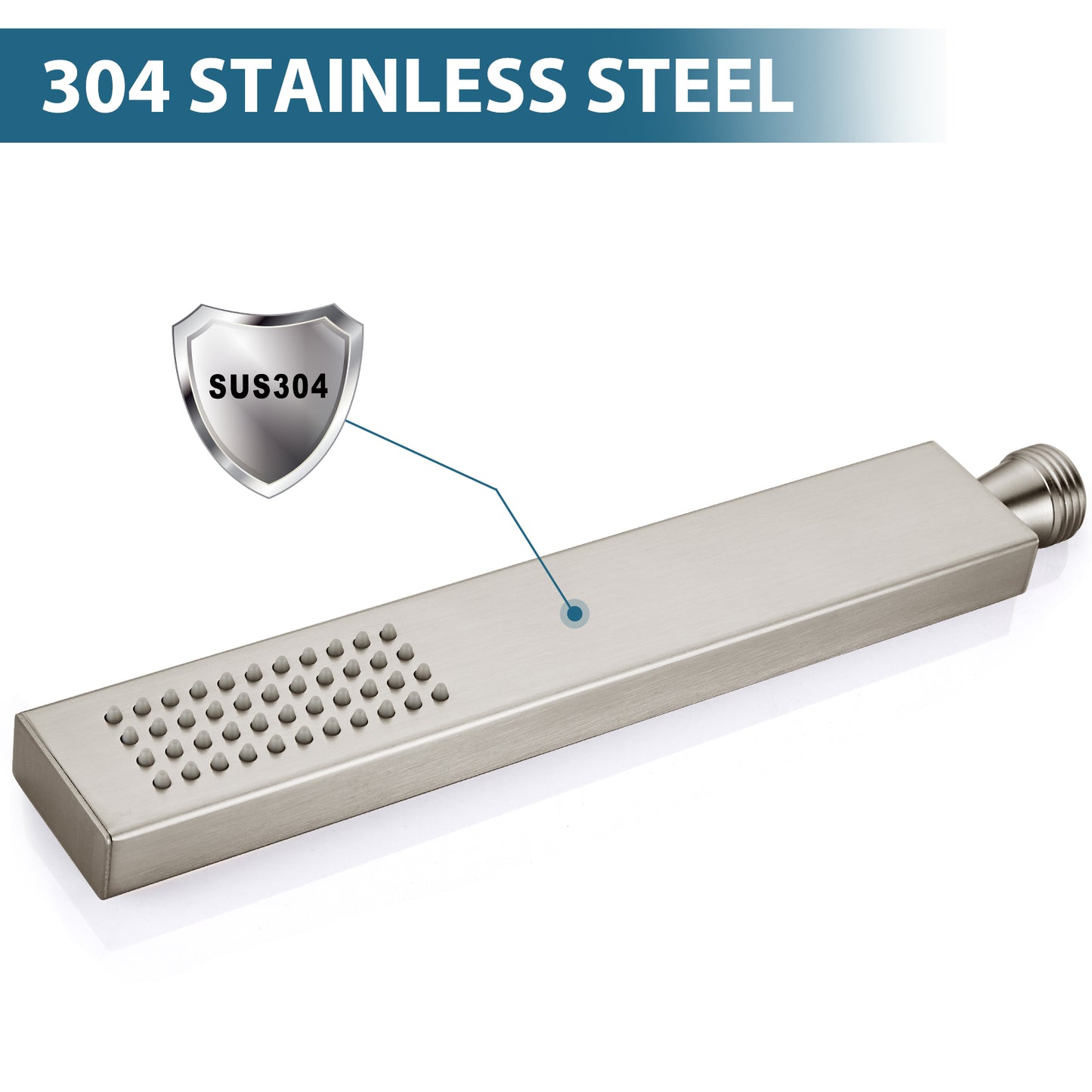 
                  
                    Midanya Bathroom Shower Handheld Spray  Square SUS304 Stainless Steel High Pressure Wall Mount with Wall Connector,Shower Holder and 60-inch Flexible Shower Hose Hand Shower Set
                  
                