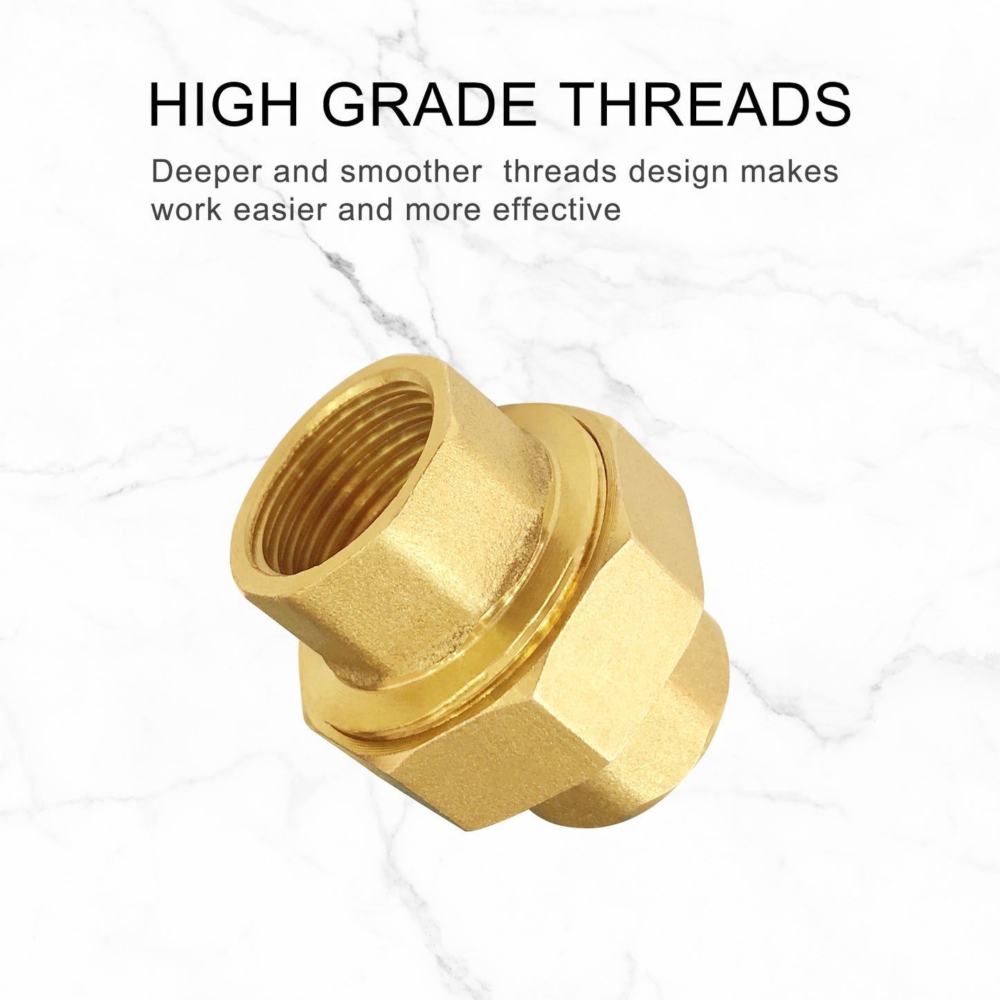 
                  
                    Brass Pipe Fitting Coupling 1/2" x 1/2" Female Pipe Fittings Union 1/2 Inch NPT Female x NPT1/2 Female Fitting Threads Adapter Brass 1 Piece
                  
                