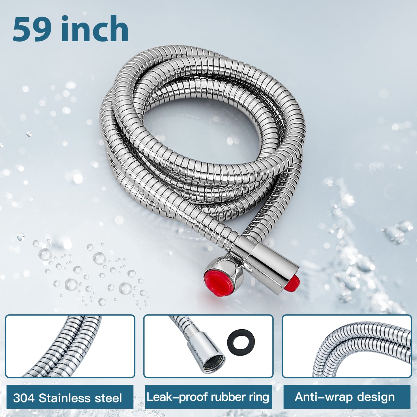 
                  
                    Midanya Bathroom Shower Handheld Spray Curved SUS304 Stainless Steel High Pressure Wall Mount with Wall Connector, Shower Holder and 60-inch Flexible Shower Hose Hand Shower Set
                  
                