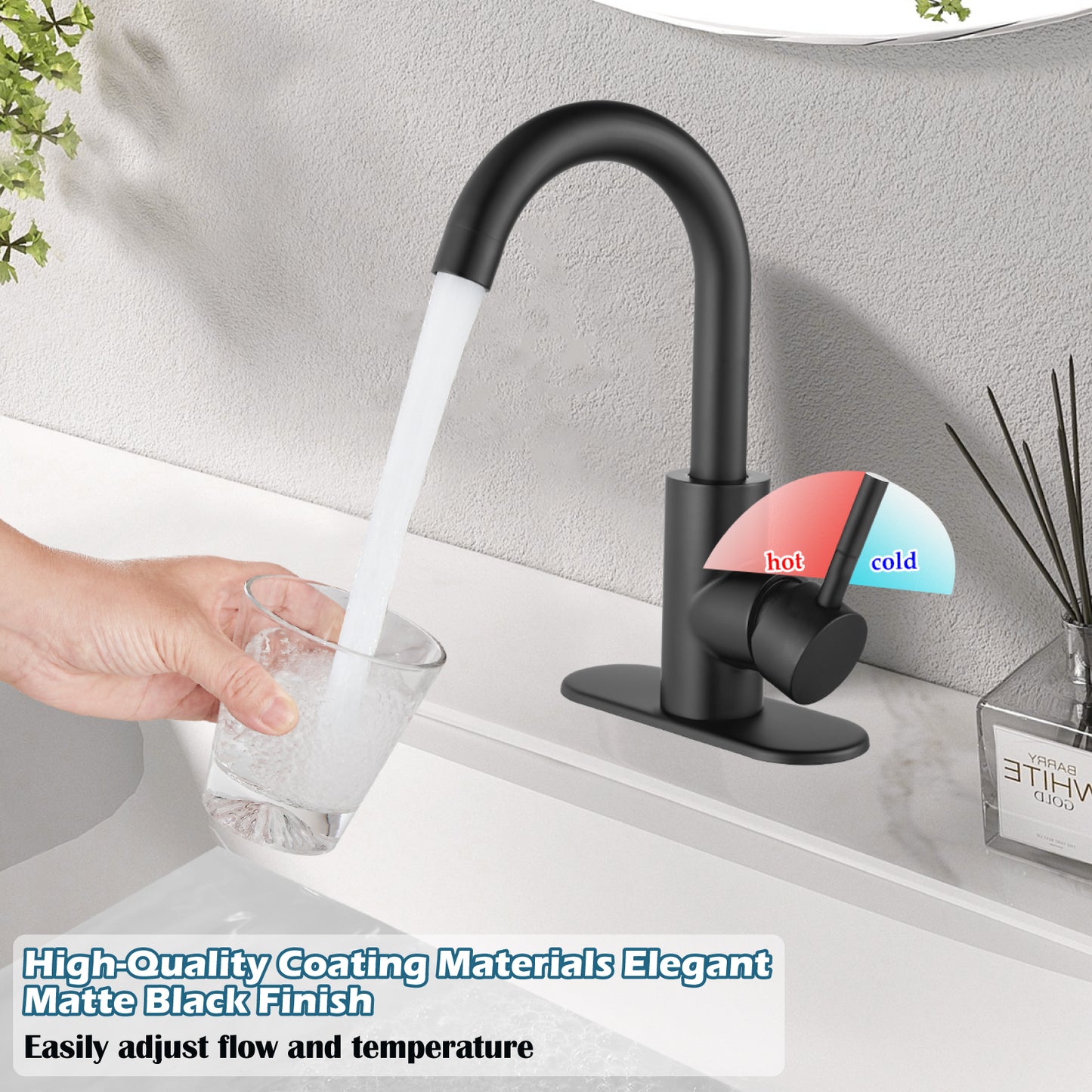 
                  
                    Midanya Single Handle Bathroom Sink Faucet, Wet Bar Pre-Kitchen Farmhouse RV Small Vanity Faucet with 360°Rotation Spout with Deck Plate, Supply Hoses and Drain Stopper
                  
                