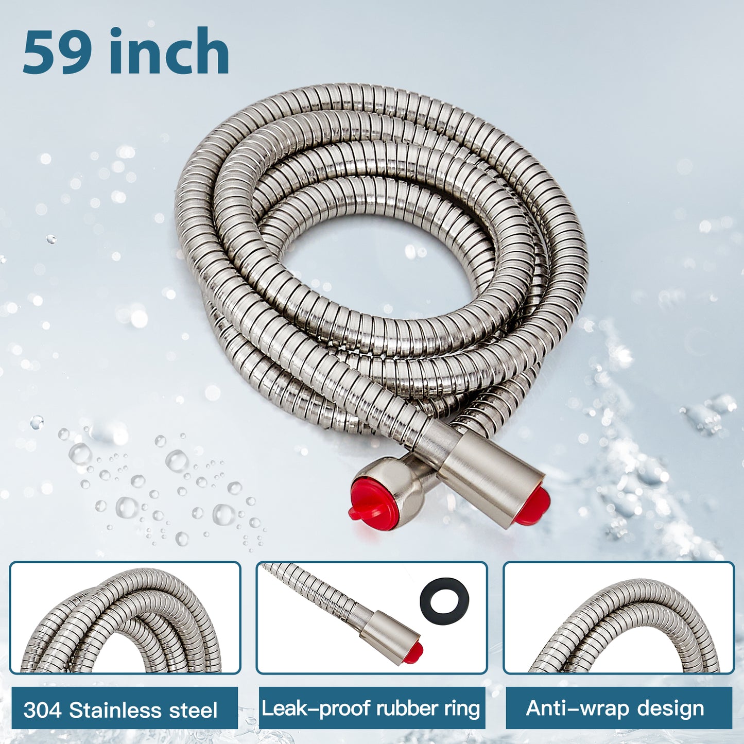 
                  
                    Midanya Bathroom Shower Handheld Spray Curved SUS304 Stainless Steel High Pressure Wall Mount with Wall Connector, Shower Holder and 60-inch Flexible Shower Hose Hand Shower Set
                  
                