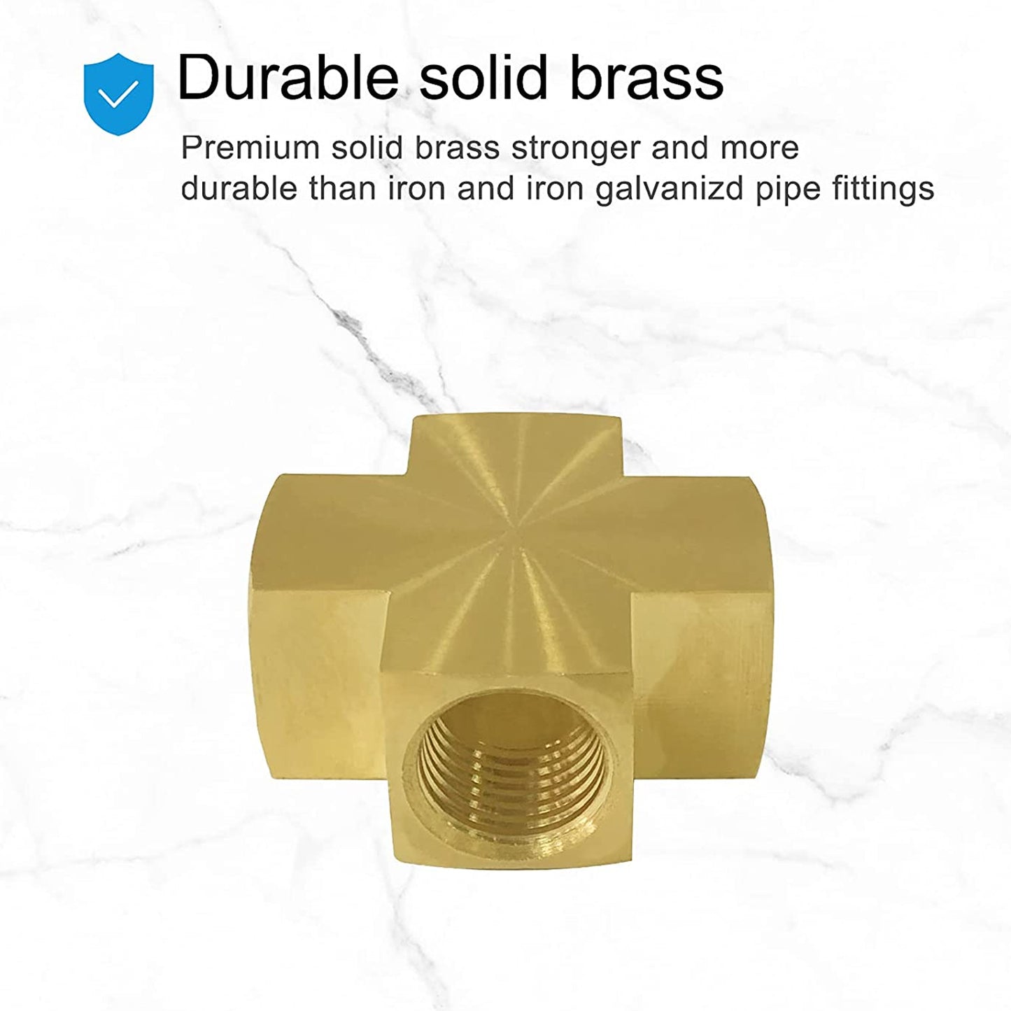 
                  
                    1/4 x 1/4 x 1/4 x 1/4 Inch NPT Female Thread Cross Pipe Fitting Barstock Cross 4 Way Connector Brass Pipe Fittings
                  
                