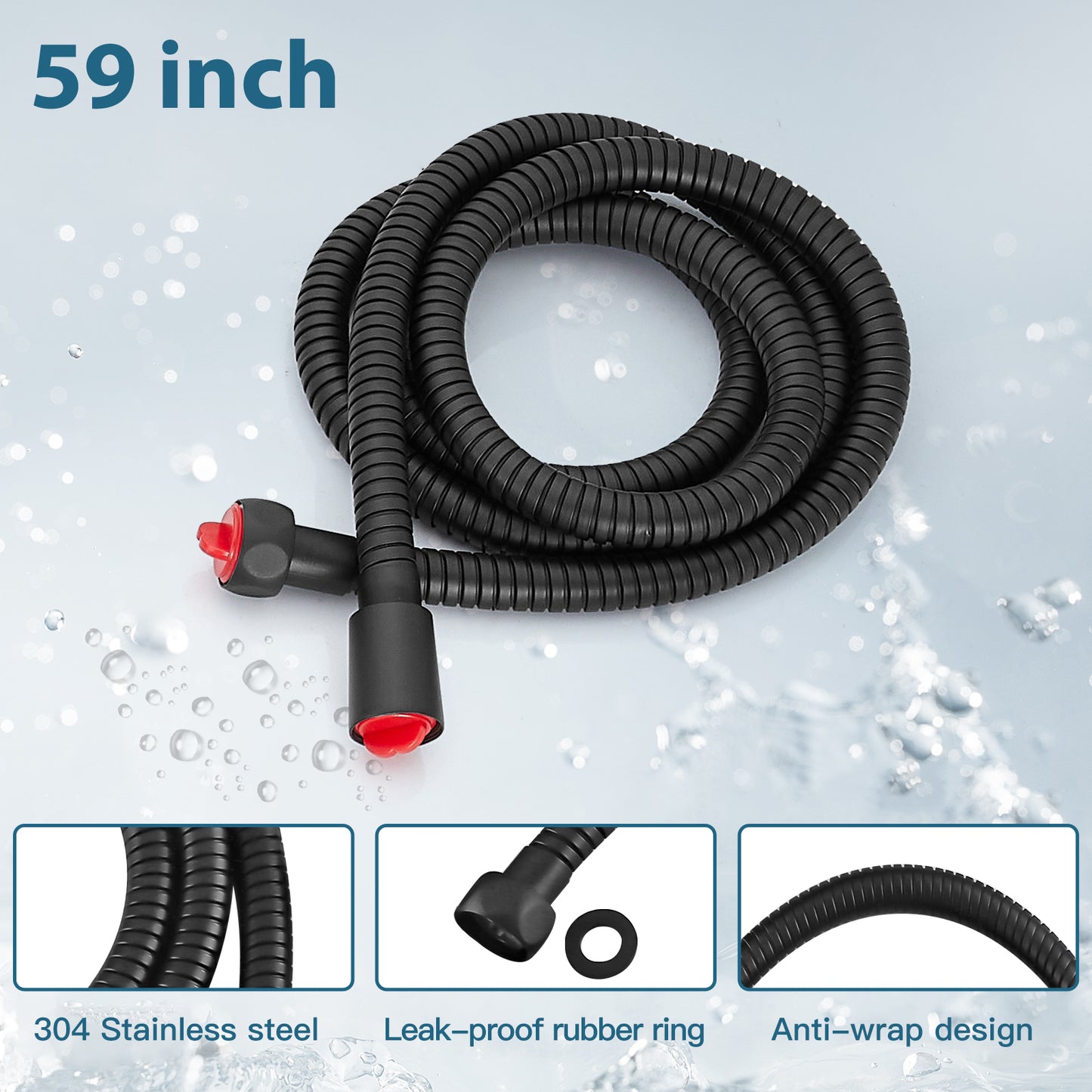 
                  
                    Midanya Bathroom Shower Handheld Spray Curved SUS304 Stainless Steel High Pressure Wall Mount with Wall Connector, Shower Holder and 60-inch Flexible Shower Hose Hand Shower Set
                  
                