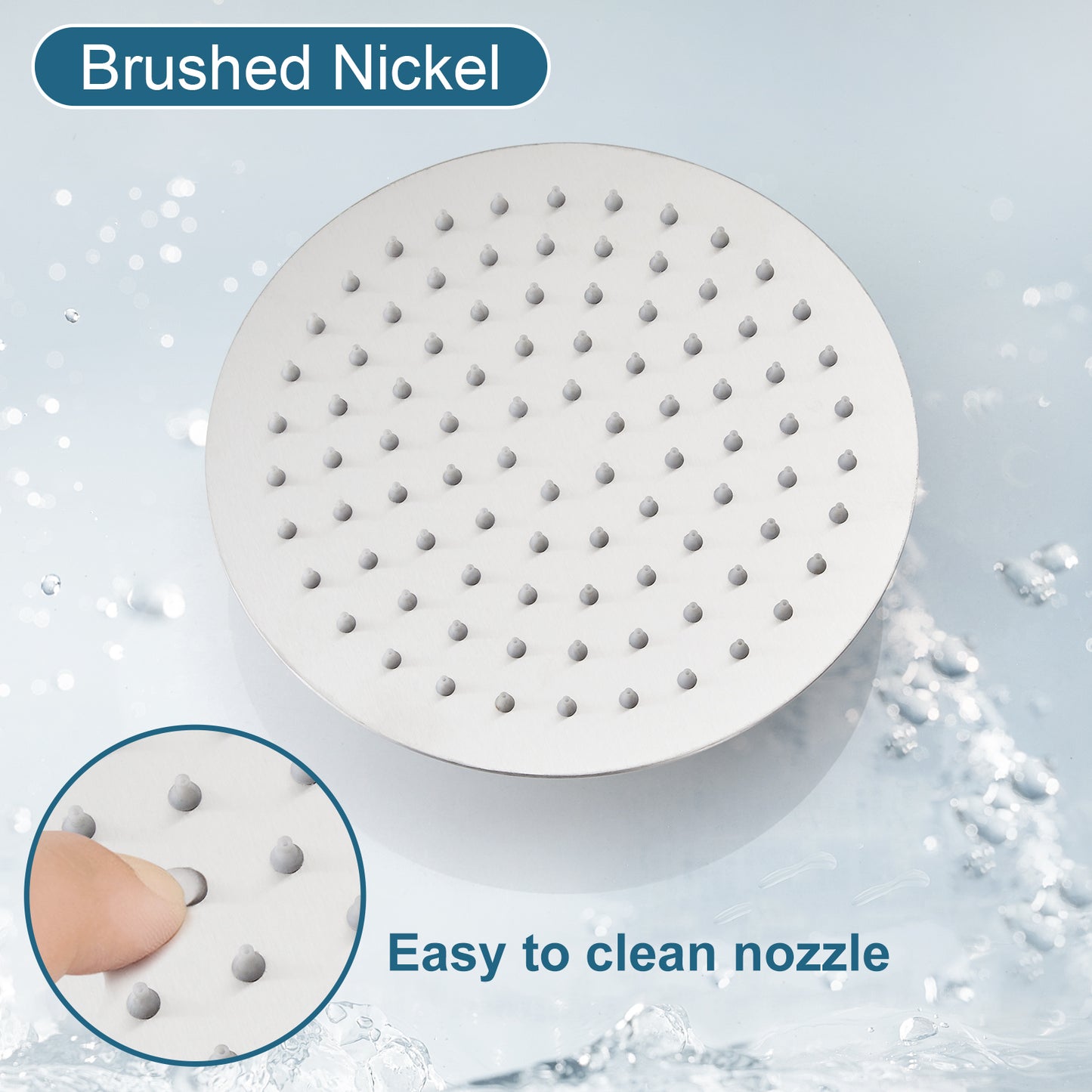 
                  
                    Midanya Round Rainfall Shower Head 8 Inch Stainless Steel Ultra Thin Design High Pressure
                  
                