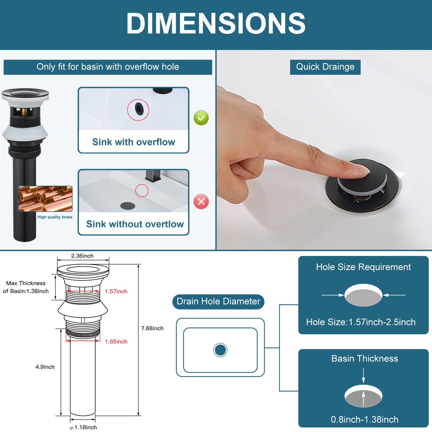 
                  
                    Midanya Bathroom Sink Faucet Single Handle Deck Mount Pop Up Drain with Overflow Included 1 Hole Lavatory Vanity Tap Drain Assembly Modern Commercial
                  
                