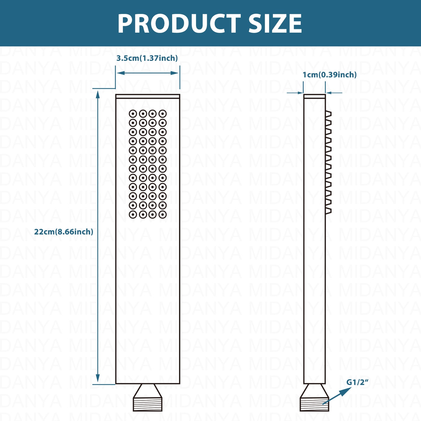 
                  
                    Midanya Bathroom Shower Handheld Spray  Square SUS304 Stainless Steel High Pressure Hand Held Shower Head Wall Mount Single Function Hand Shower for Bathroom Shower Set
                  
                