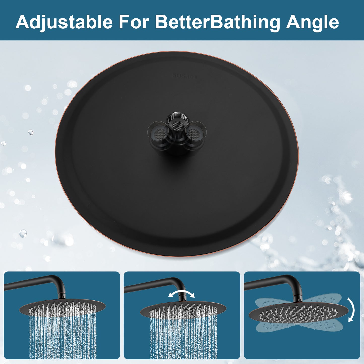 
                  
                    Midanya Round Rainfall Shower Head 8 Inch Stainless Steel Ultra Thin Design High Pressure
                  
                