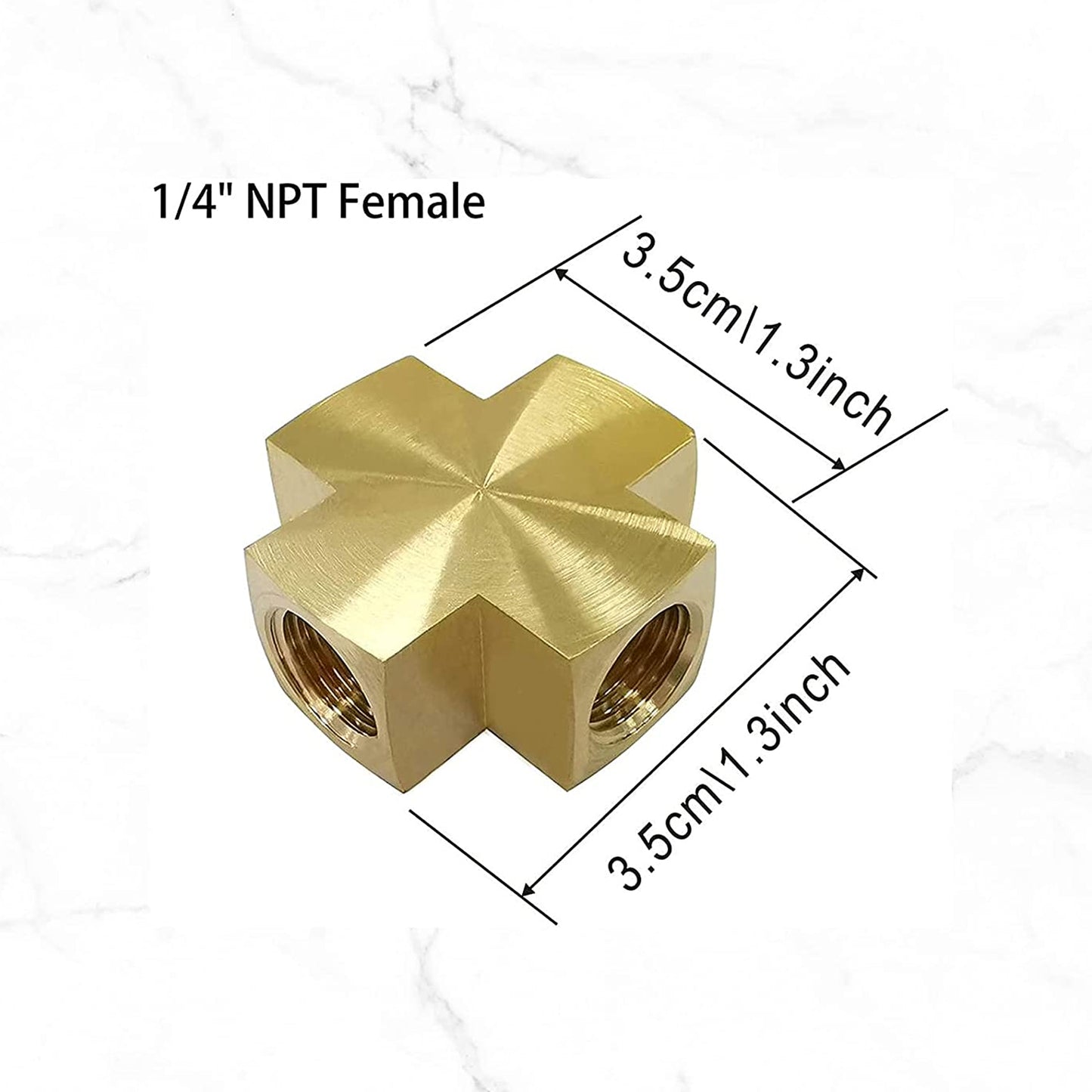 
                  
                    1/4 x 1/4 x 1/4 x 1/4 Inch NPT Female Thread Cross Pipe Fitting Barstock Cross 4 Way Connector Brass Pipe Fittings
                  
                
