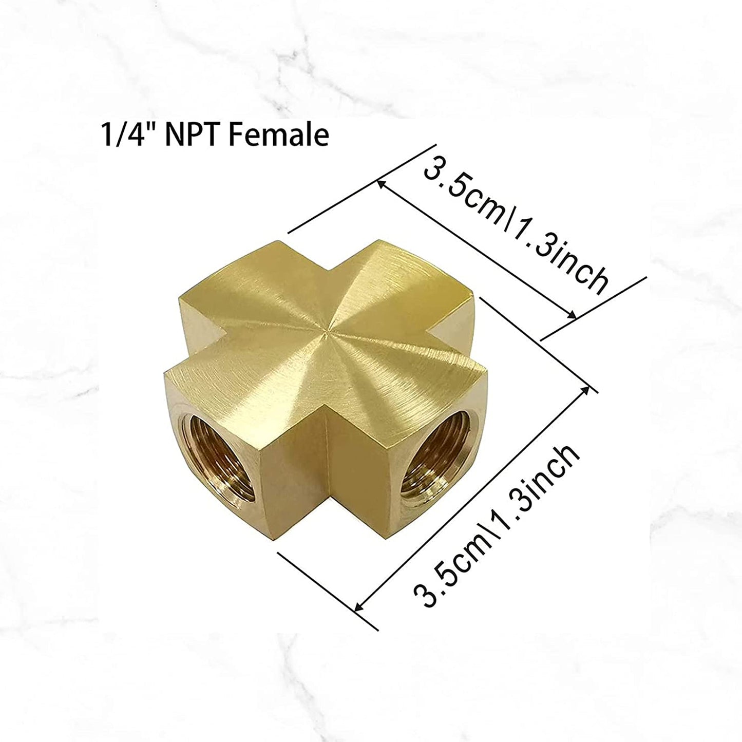 
                  
                    1/4 x 1/4 x 1/4 x 1/4 Inch NPT Female Thread Cross Pipe Fitting Barstock Cross 4 Way Connector Brass Pipe Fittings
                  
                
