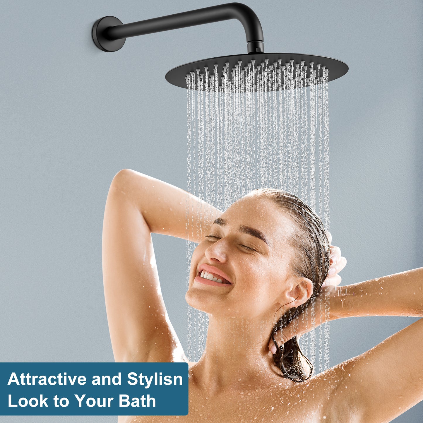 
                  
                    Midanya Round Rainfall Shower Head 8 Inch Stainless Steel Ultra Thin Design High Pressure
                  
                