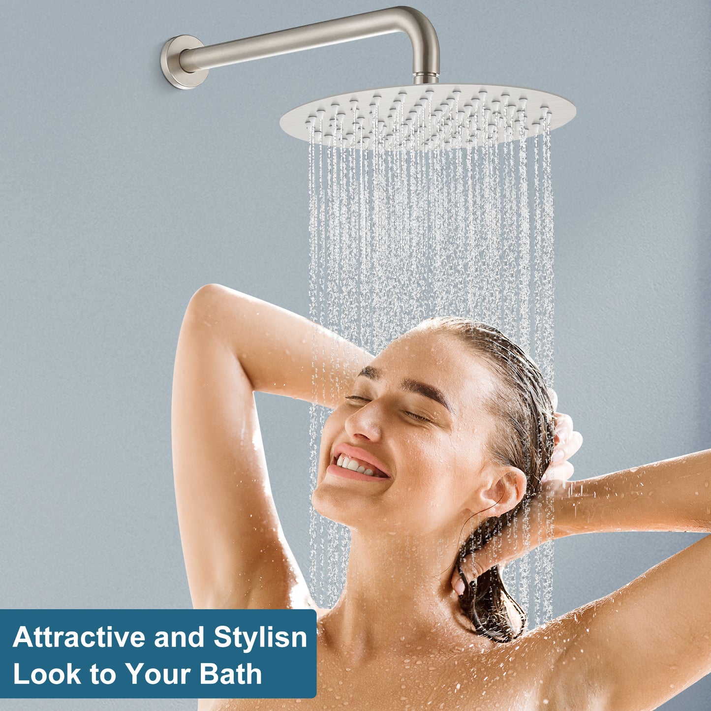 
                  
                    Midanya Round Rainfall Shower Head 8 Inch Stainless Steel Ultra Thin Design High Pressure
                  
                