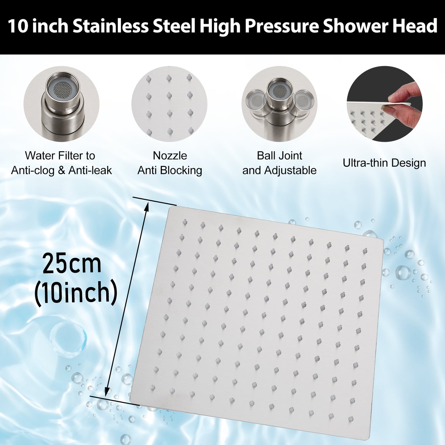 
                  
                    Midanya Bathroom Shower System 10 Inch Rainfall Shower Head with Handheld Spary Wall Mount Tub Spout Combo Set Rough-in Valve 3 Function Mixer Shower Faucet Luxury
                  
                