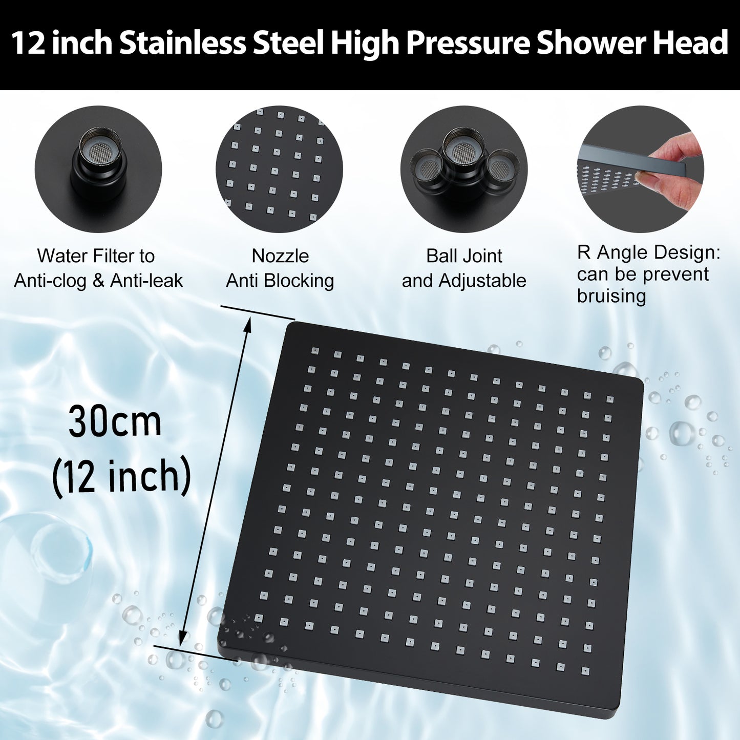 
                  
                    Midanya Shower System Ceiling Mount ABS 12 Inch Rain Shower Head with 3 Functions ABS Handheld Spray Luxury High Pressure Shower Combo Set Rough-in Valve and Shower Trim Included Bathroom
                  
                