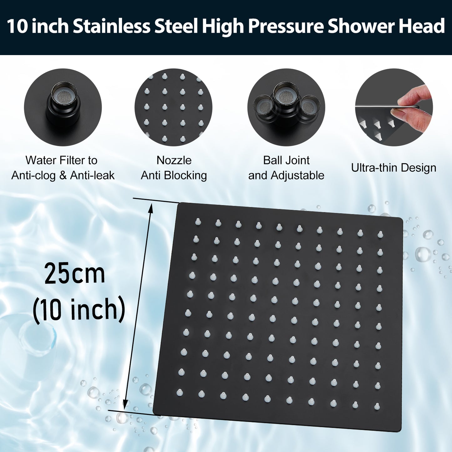 
                  
                    Midanya Bathroom Shower System 10 Inch Rainfall Shower Head with Handheld Spary Wall Mount Tub Spout Combo Set Rough-in Valve 3 Function Mixer Shower Faucet Luxury
                  
                