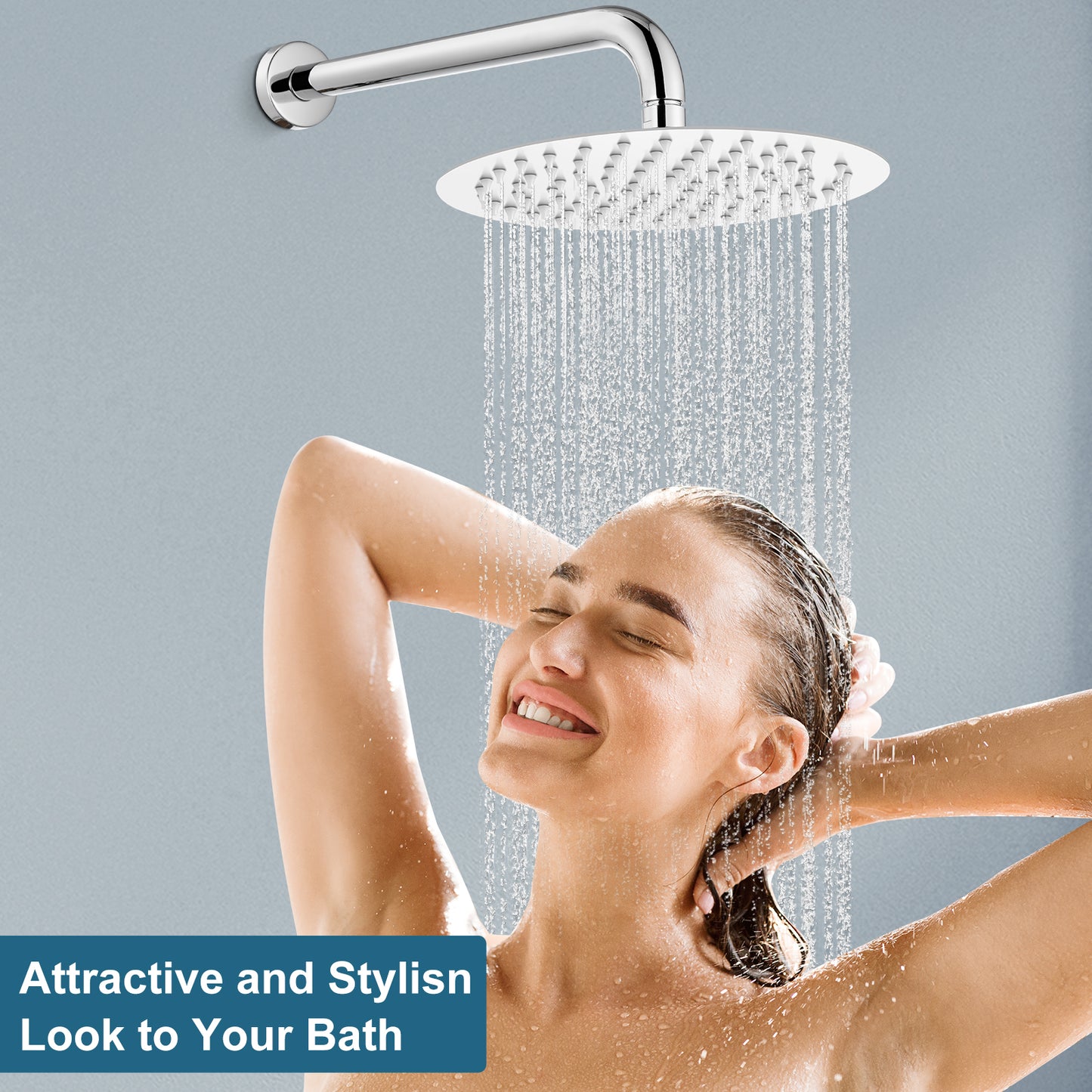 
                  
                    Midanya Round Rainfall Shower Head 8 Inch Stainless Steel Ultra Thin Design High Pressure
                  
                