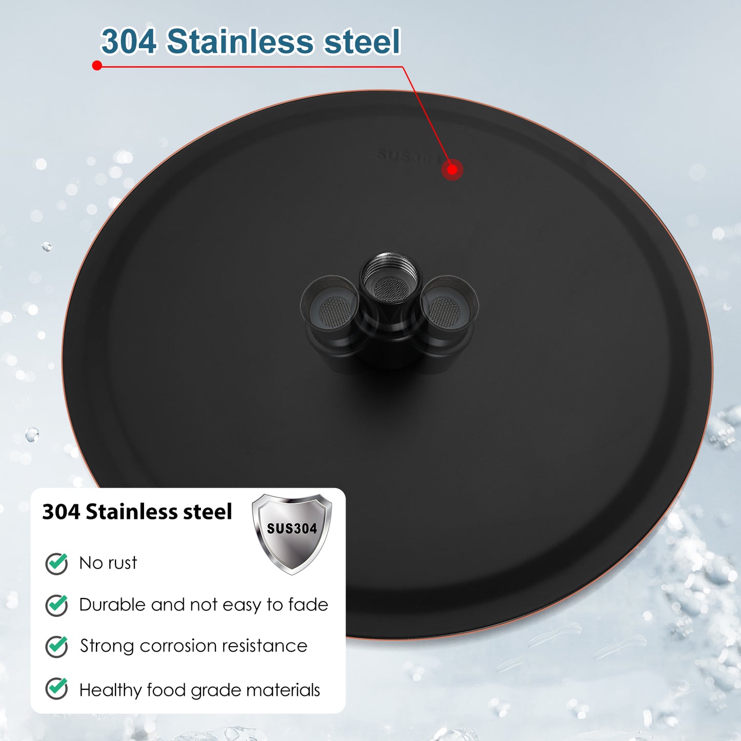 
                  
                    Midanya Round Rainfall Shower Head 12 Inch Stainless Steel Ultra Thin Design High Pressure
                  
                