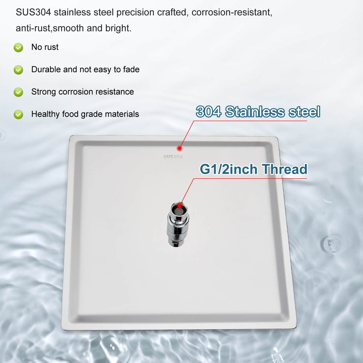 
                  
                    Midanya Rain Shower System 10 Inch Square Rainfall Shower Head Wall Mount Shower Faucet Set with Hand Sprayer Rough-in Valve Trim Kit Bathroom Mixer Shower Combo Set
                  
                