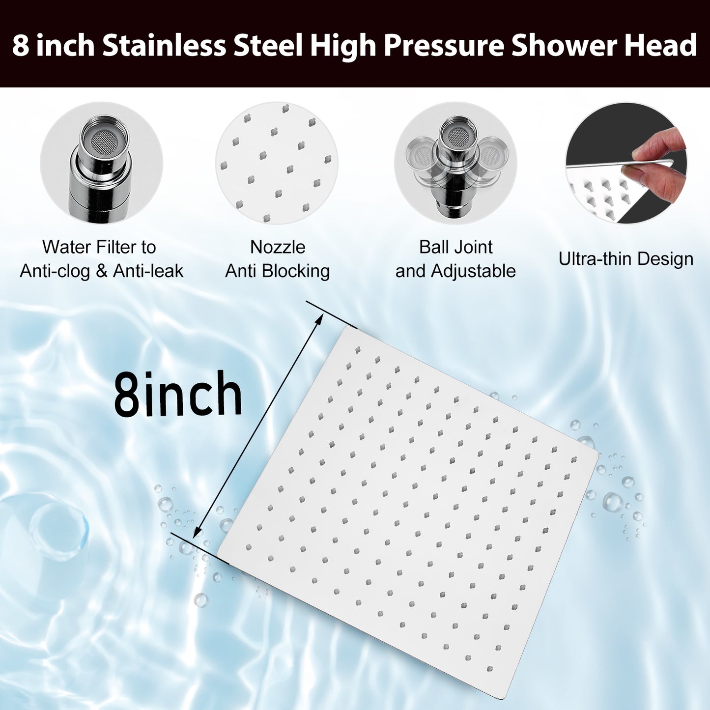 
                  
                    Midanya Tub and Shower Faucet Set Shower System with 8-Inch Rain Shower Head and Waterfall Tub Faucet Wall Mount Shower Valve and Trim Kit Included
                  
                