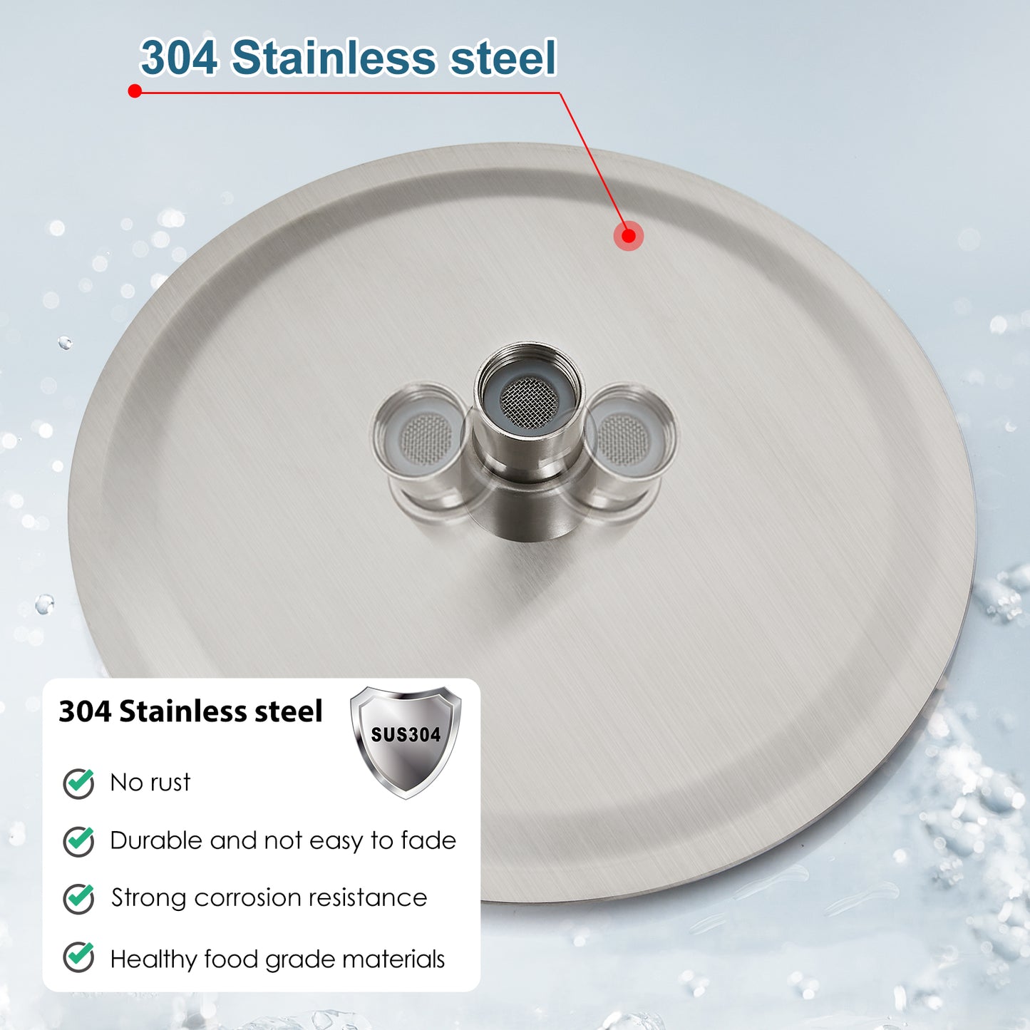 
                  
                    Midanya Round Rainfall Shower Head 12 Inch Stainless Steel Ultra Thin Design High Pressure
                  
                