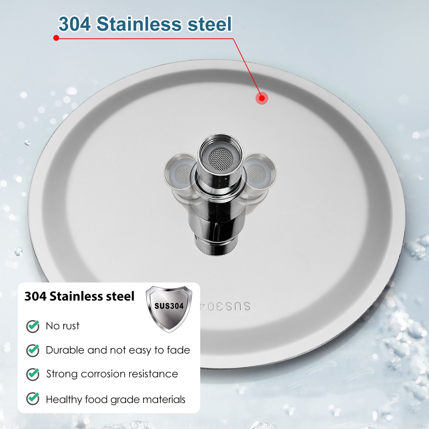 
                  
                    Midanya Round Rainfall Shower Head 12 Inch Stainless Steel Ultra Thin Design High Pressure
                  
                
